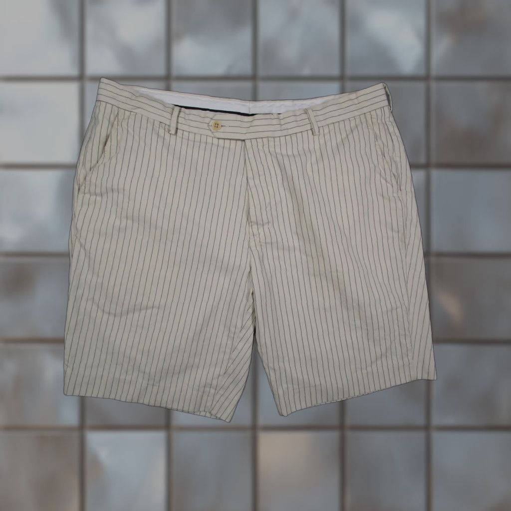 Polo Ralph Lauren VINTAGE Polo Ralph Lauren Shorts Mens 40 Cream White Pinstripe Cotton Casual Size US L / EU 52-54 / 3 - 1 Thumbnail