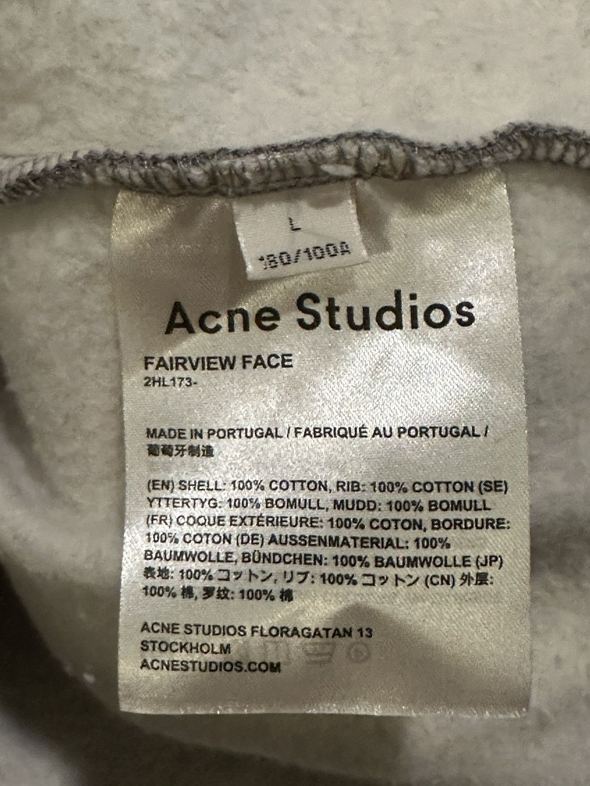 Acne Studios Acne Studios Fairview Face Grey Sweatshirt Size Large Size US L / EU 52-54 / 3 - 4 Thumbnail