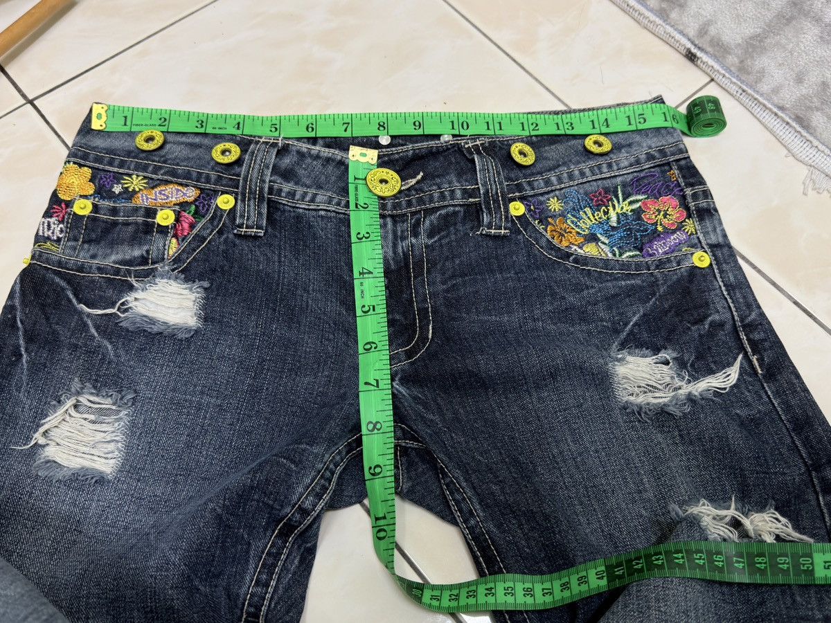 Hysteric Glamour Happiness Y2K Low Rise Floral Embroidered Graffiti Denim Size US 30 / EU 46 - 14 Thumbnail
