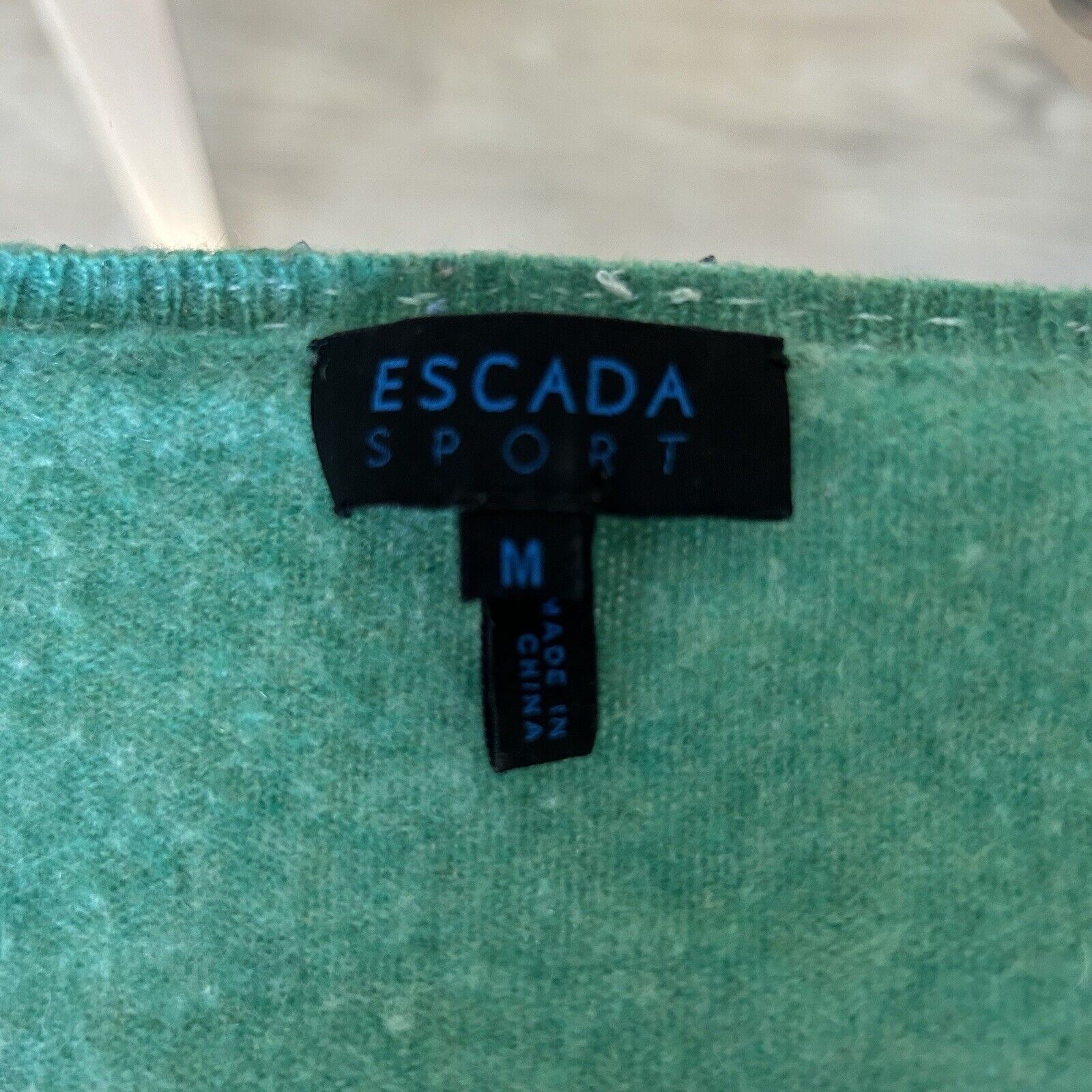Escada Sport Escada Sport Top Green Cashmere Pullover Sweater Top Beaded Size M / US 6-8 / IT 42-44 - 11 Thumbnail