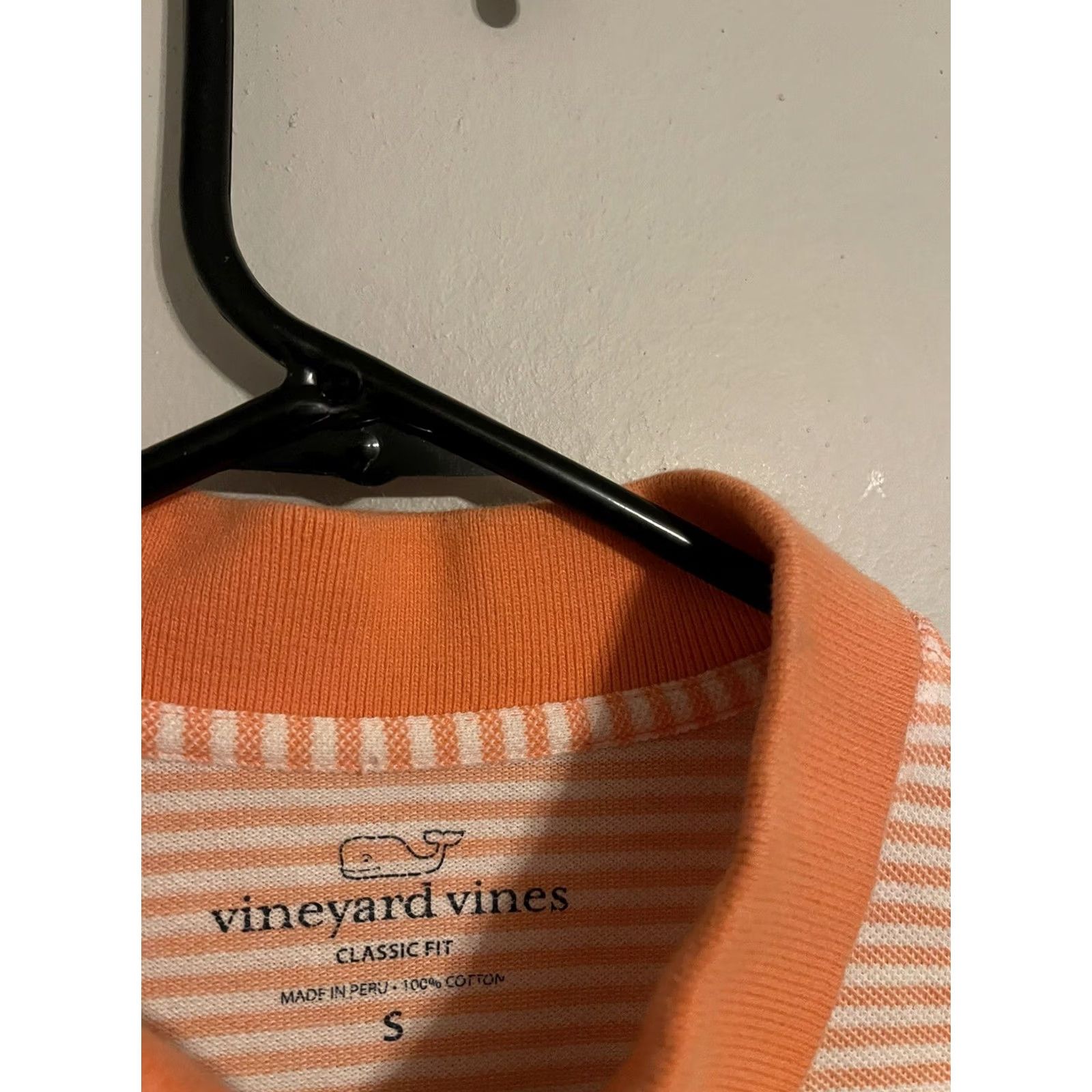 Vineyard Vines VINTAGE Vineyard Vines Classic Fit Pastel Orange Peach Striped S/S Polo Shirt - Men's S Size US S / EU 44-46 / 1 - 3 Thumbnail