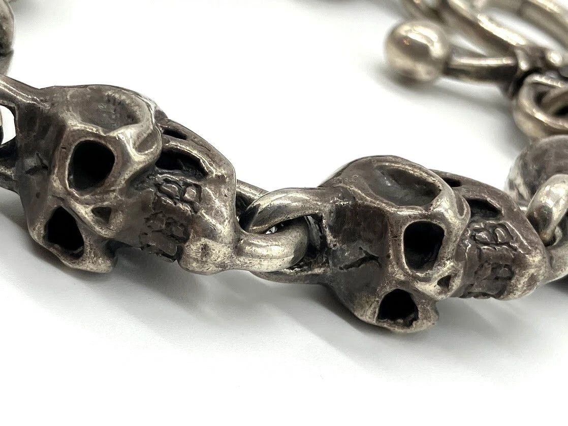 Other Travis Walker Large 7 Skull Bracelet Sterling .925 Size ONE SIZE - 4 Thumbnail