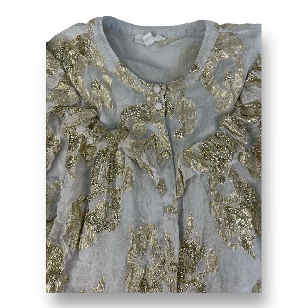 Other A Loves A Metallic Ruffle Blouse Top Size Medium Size M / US 6-8 / IT 42-44 - 3 Thumbnail