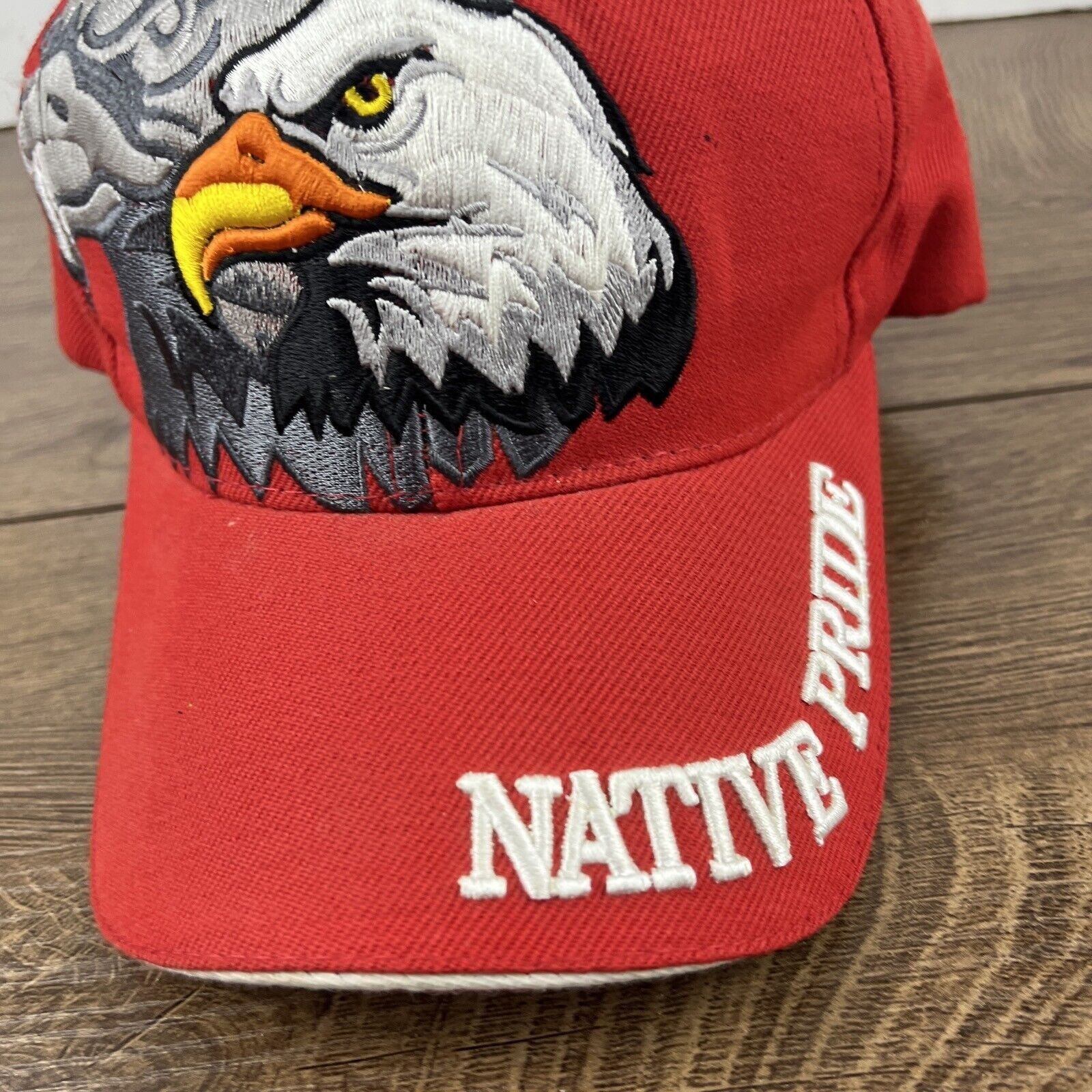 Other Native Pride Hat Bald Eagle Red Hat Adjustable Adult Size Ha Size ONE SIZE - 7 Thumbnail
