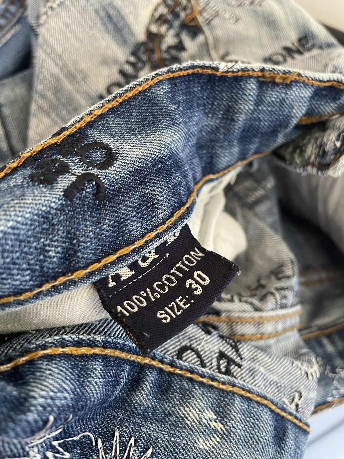 Japanese Brand × Vintage Crazy Vintage Y2K Archive Avant Garde Blue Denim Jeans Size US 30 / EU 46 - 20 Thumbnail