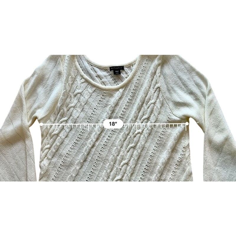 Other Metaphor Cream Asymmetrical Cable Knit Sweater XL Cottage Size XL / US 12-14 / IT 48-50 - 5 Thumbnail