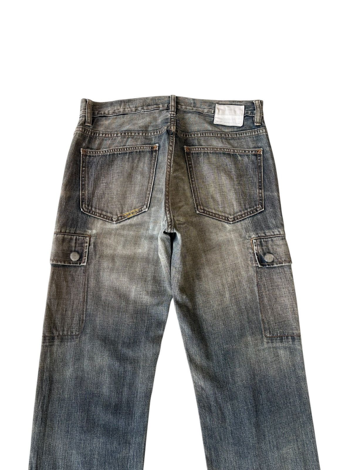 Kapital RARE💥GAP CARGO FADED WASHED DENIM CARGO JEANS WORKWEAR Size US 32 / EU 48 - 4 Thumbnail