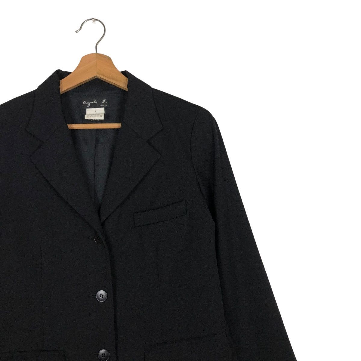 agnes b. RICH BLACK VINTAGE BUTTON JACKET AGNES B. PARIS ISSEY MIYAKE Size US S / EU 44-46 / 1 - 8 Thumbnail