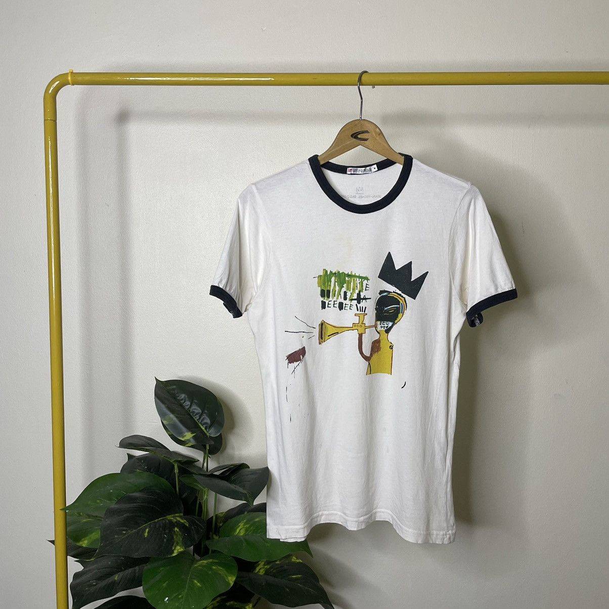 Jean-Michel Basquiat × Vintage Vintage JMB Artwork Collaboration Ringer T Shirt Size US M / EU 48-50 / 2 - 1 Thumbnail