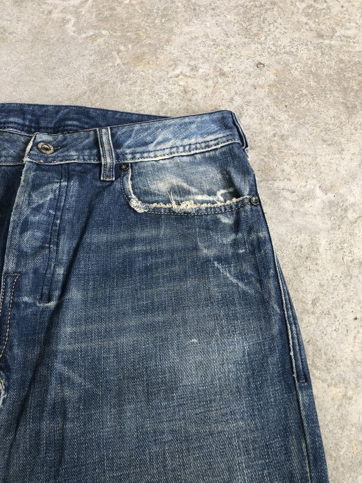 If Six Was Nine Japanese Diesel Flared Jeans Distressed Denim Size US 31 - 15 Thumbnail