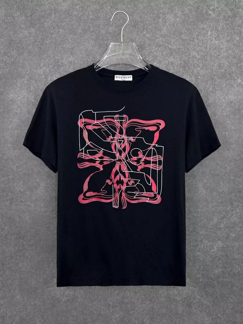 Givenchy Givenchy Black Double Ring Flower Sublimation Print Letter Size US S / EU 44-46 / 1 - 1 Thumbnail