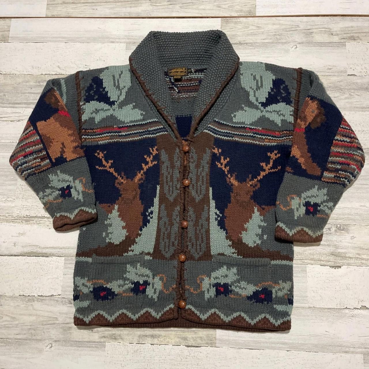 Eddie Bauer Vintage Eddie Bauer Wool Cowichan Cardigan Sweater Deer Dog Size US S / EU 44-46 / 1 - 1 Thumbnail