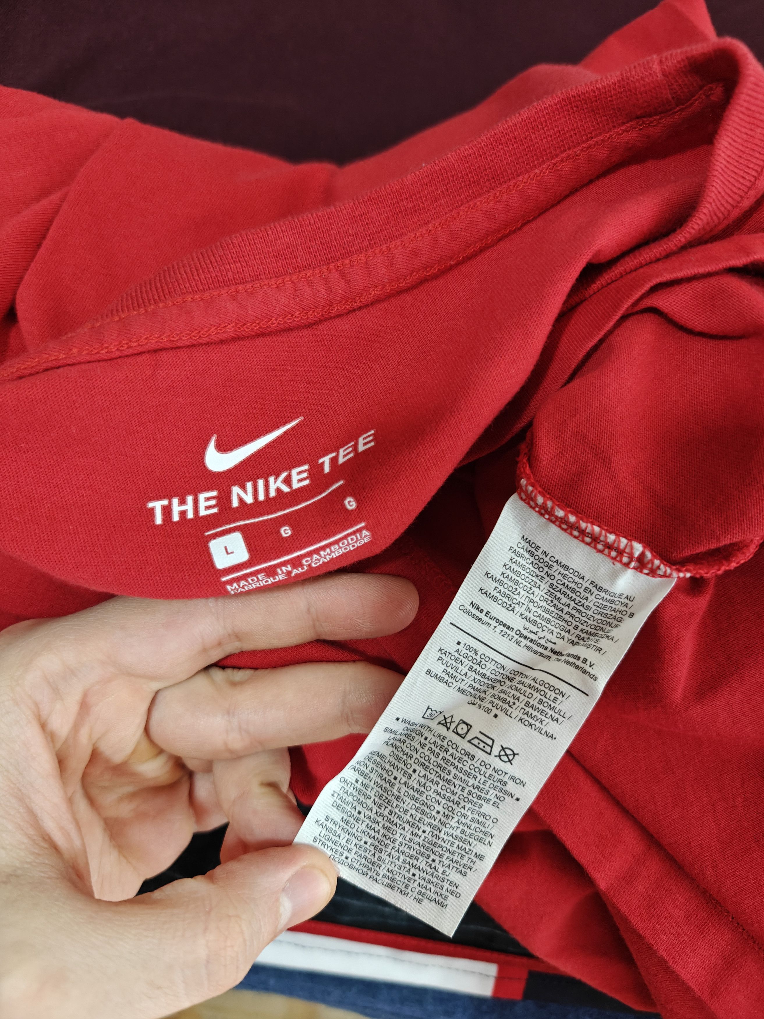 Nike Nike Basic T-Shirt Logo Red Tee size L Size US L / EU 52-54 / 3 - 8 Thumbnail