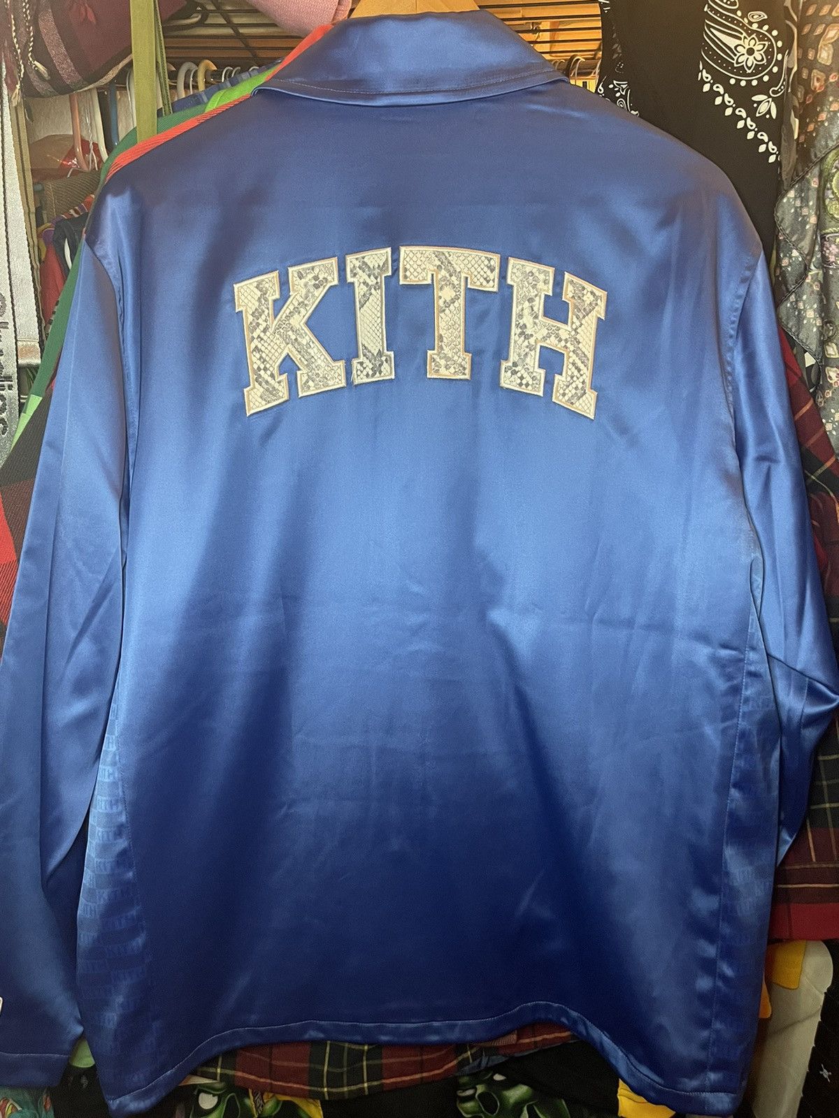 image of Kith For Mlb Los Angeles Dodgers Coaches Jacket in Blue, Men's (Size Small)