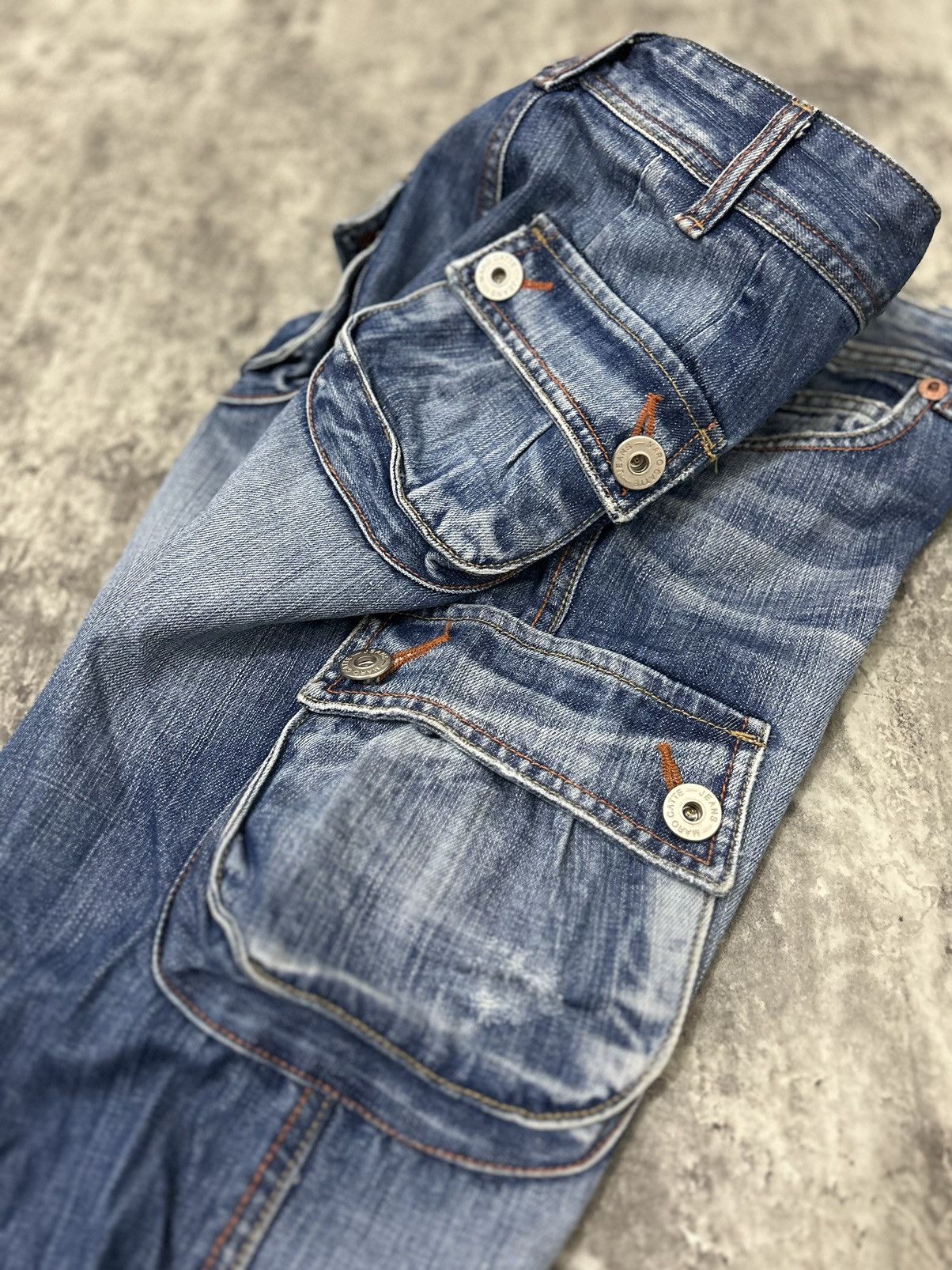Hysteric Glamour × Japanese Brand × Seditionaries Maro Cate Cargo Baggy Distressed Jeans Size US 30 / EU 46 - 14 Thumbnail