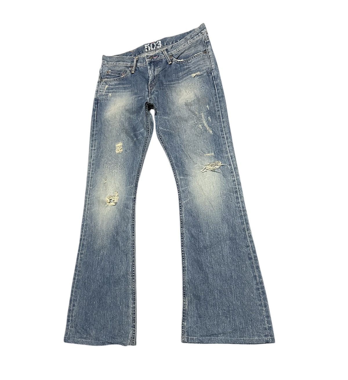 Edwin Vintage 90s Edwin 503 Rude Flare Bell Bottom Bootcut Jeans Size US 31 - 2 Thumbnail