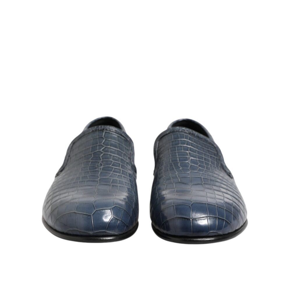 Dolce & Gabbana Dolce & Gabbana Blue Exotic Leather Slip On Loafers Men Dres Size US 9 / EU 42 - 2 Thumbnail
