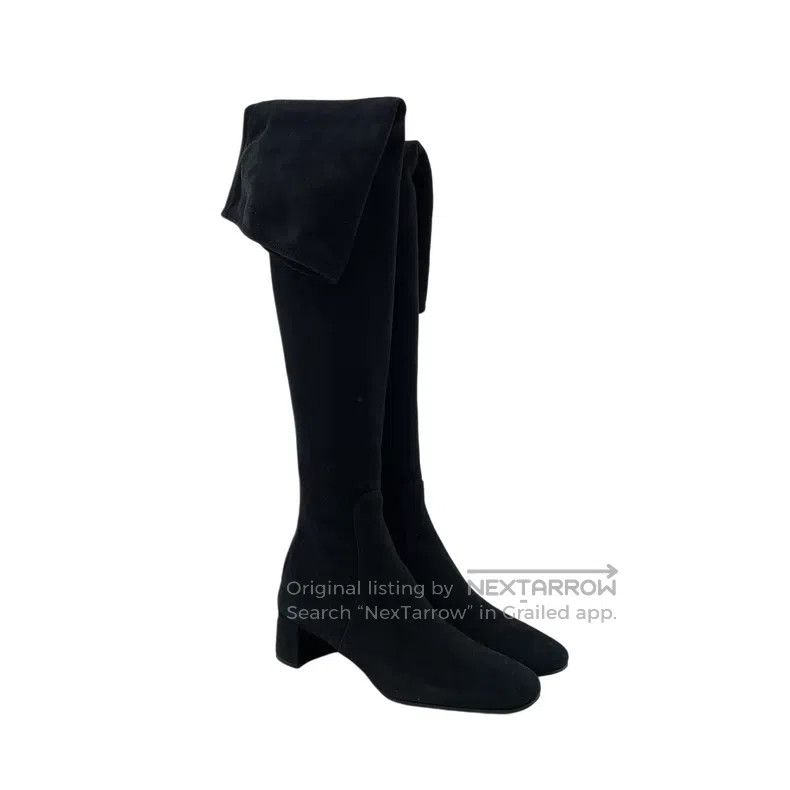 Prada Prada Black logo triangle boots Size US 5 / IT 35 - 2 Thumbnail