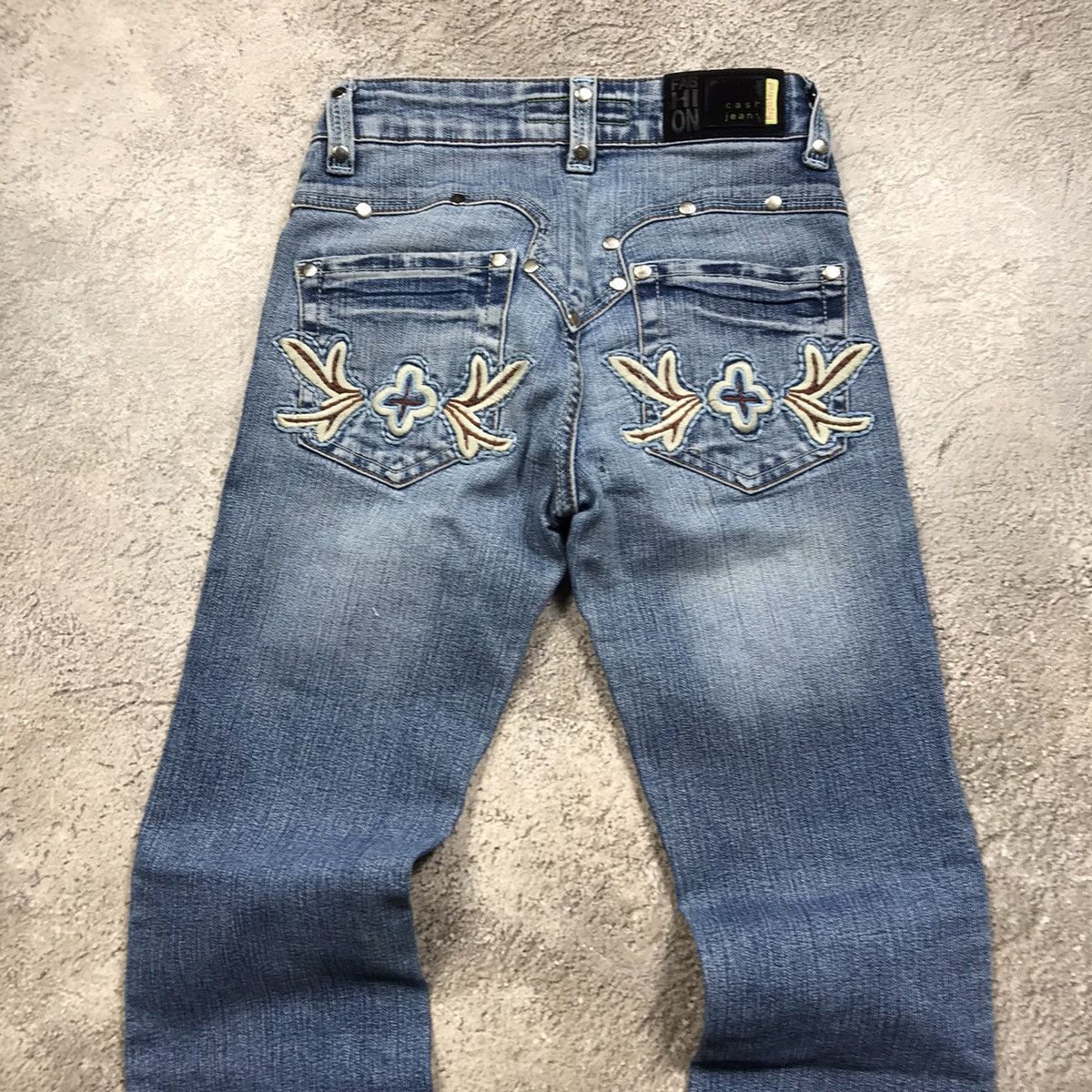 Vintage Vintage 90s Baggy Wide Leg Distressed Jeans Grunge Y2K 24 Size 24" / US 00 / IT 34 - 5 Thumbnail
