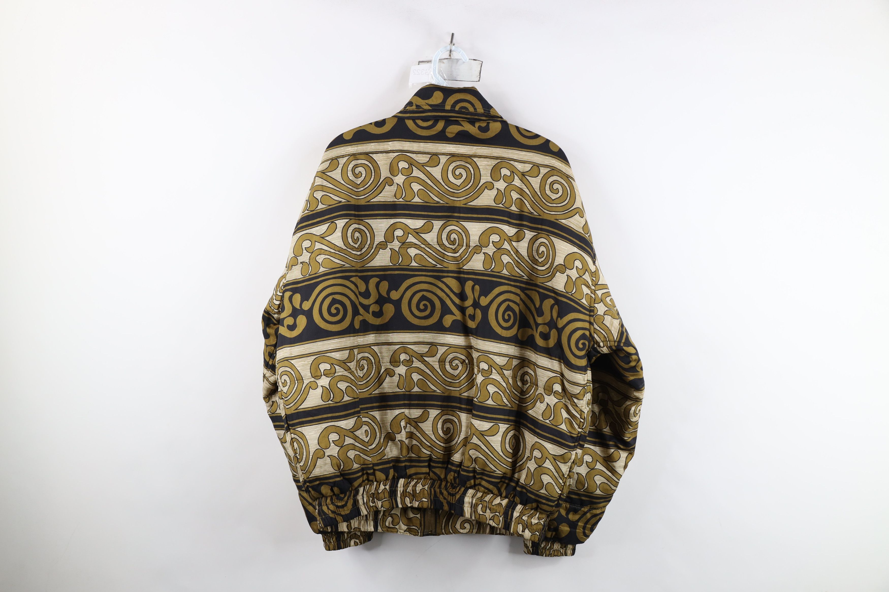 Vintage Vintage 90s Streetwear Geometric Silk Puffer Bomber Jacket Size M / US 6-8 / IT 42-44 - 13 Thumbnail