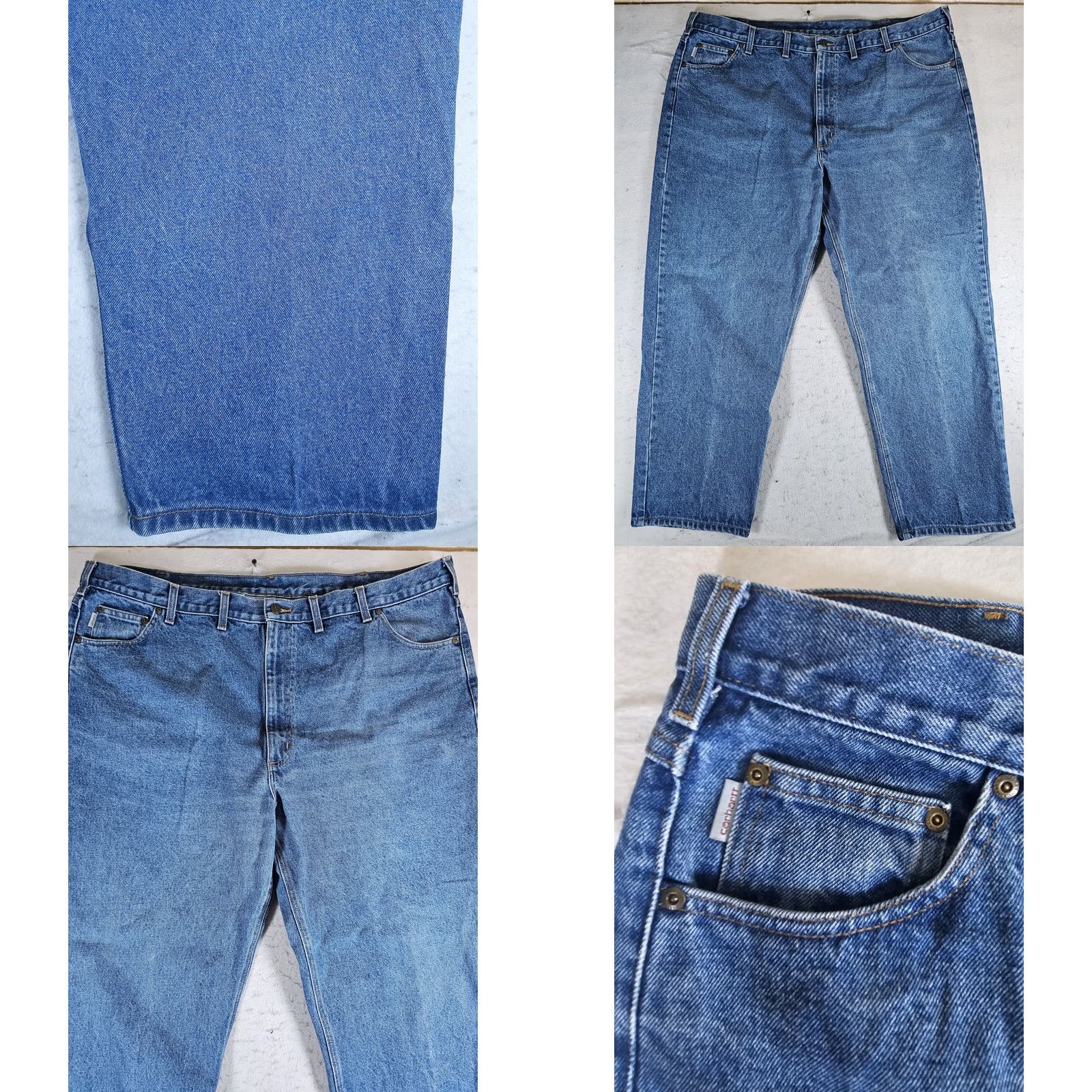 Carhartt VINTAGE Carhartt Jeans Blue Denim B17 DST Relaxed Fit Tapered Leg Workwear Mens Sz 50x30 Size US 34 / EU 50 - 8 Thumbnail