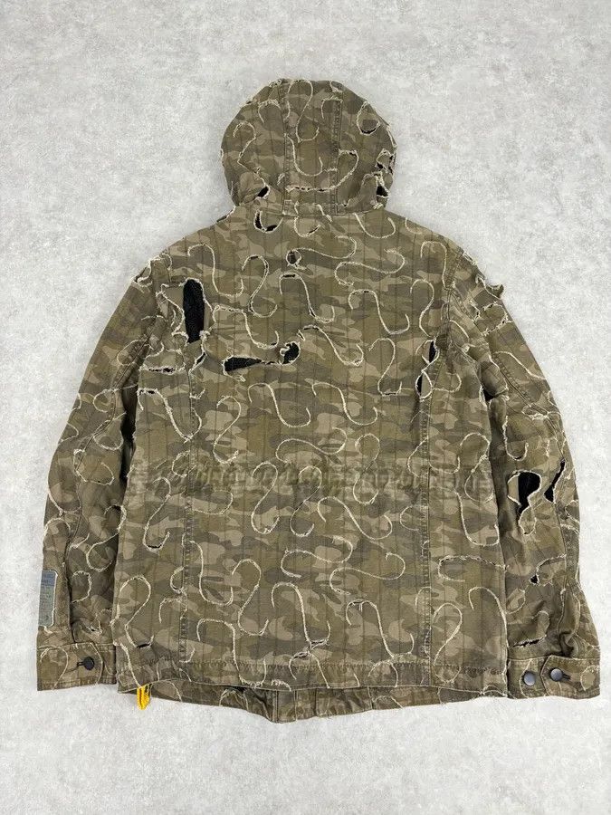 Diesel 2010 Diesel Khaki Jacket Nylon Laser Cut Distressed Size L Size US L / EU 52-54 / 3 - 5 Thumbnail