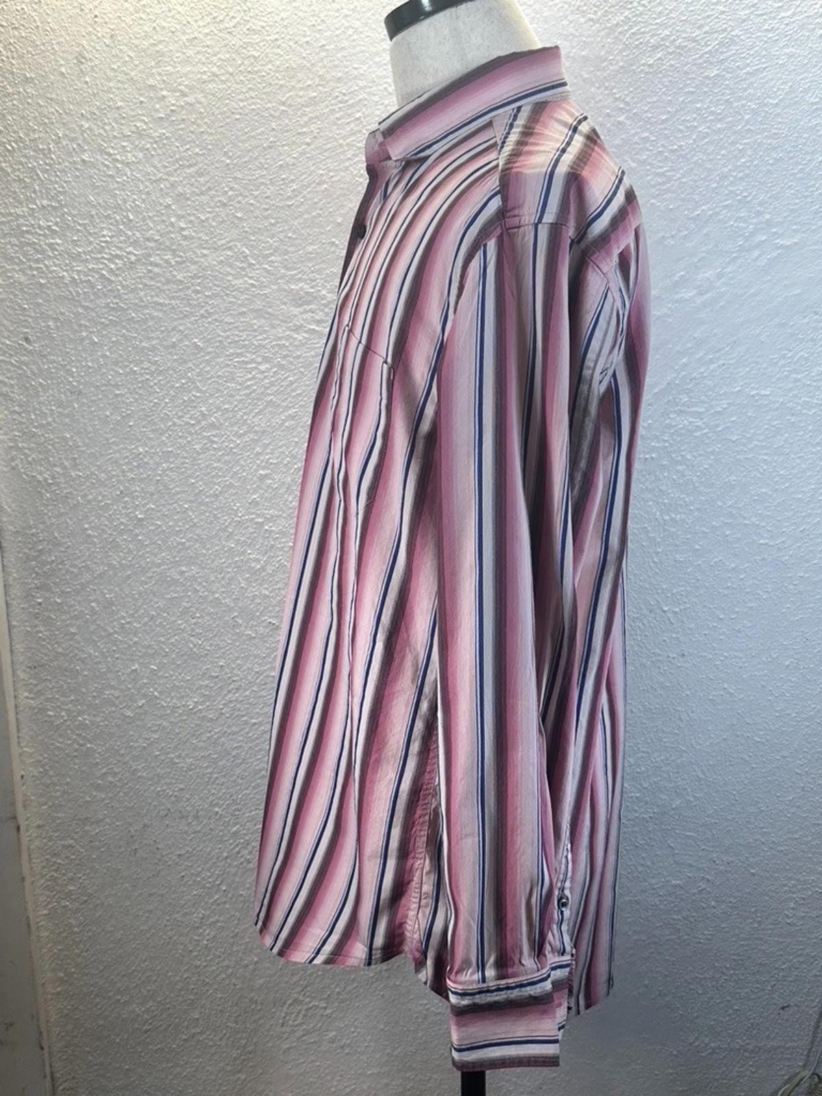 Tommy Bahama Tommy Bahama Men's Large Red Striped Long Sleeve Shirt Size US L / EU 52-54 / 3 - 2 Thumbnail