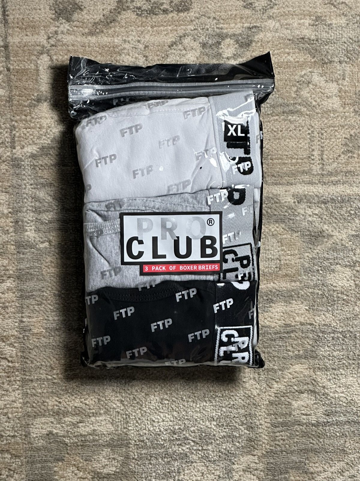 FTP + PRO CLUB 3 PACK BOXER BRIEFS XL ラス1 FTP + PRO CLUB 3