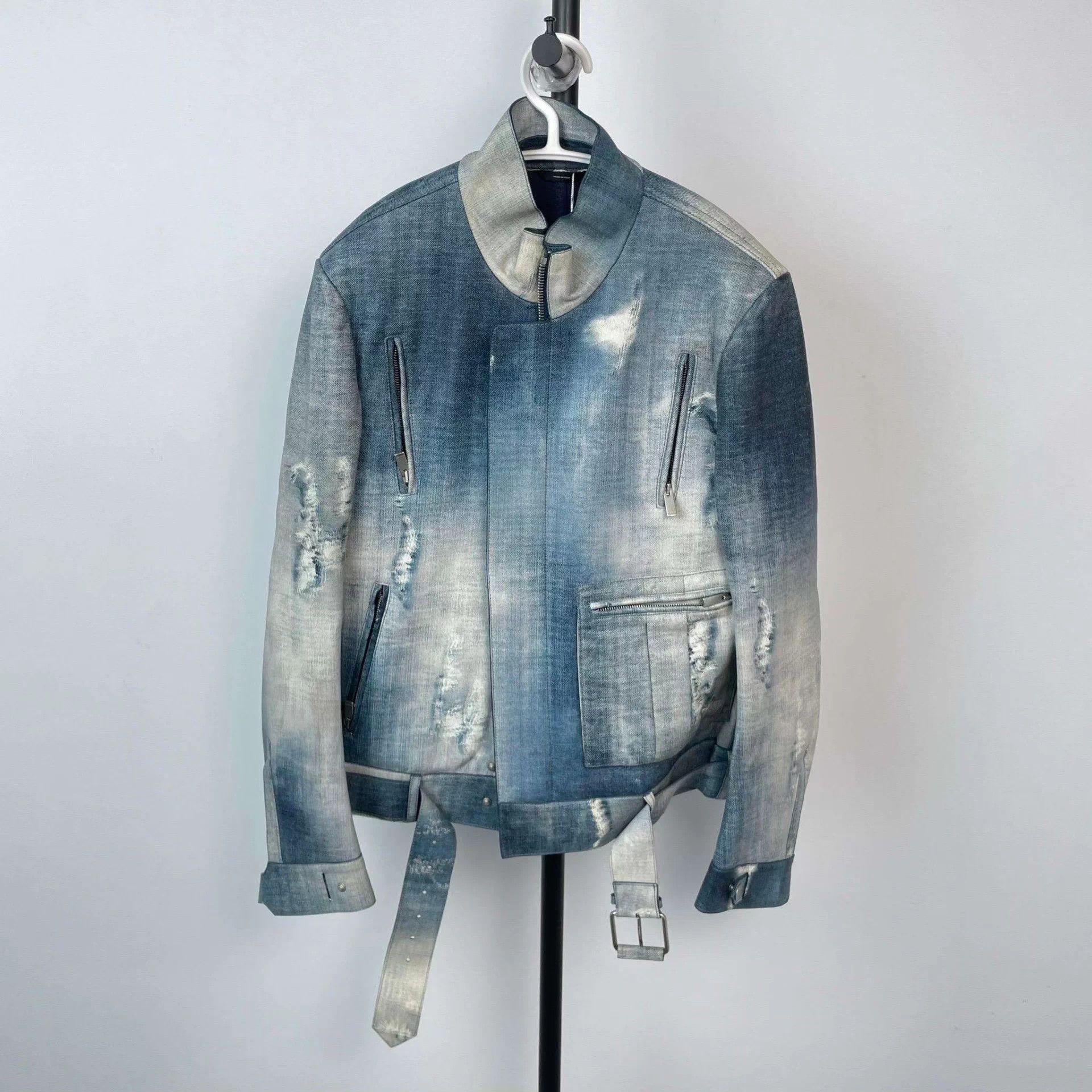 Fendi FENDI leather denim blue jacket 175 Size US M / EU 48-50 / 2 - 1 Thumbnail