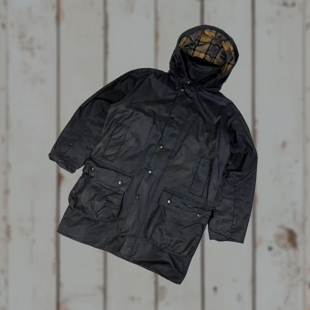 Barbour VINTAGE Barbour Waterproof Jacket Men 38 Black Coat Rain Coat 38 Barbour Jacket Mens 38 Black Waterproof 1990s? Size US XXS / EU 40 - 1 Thumbnail