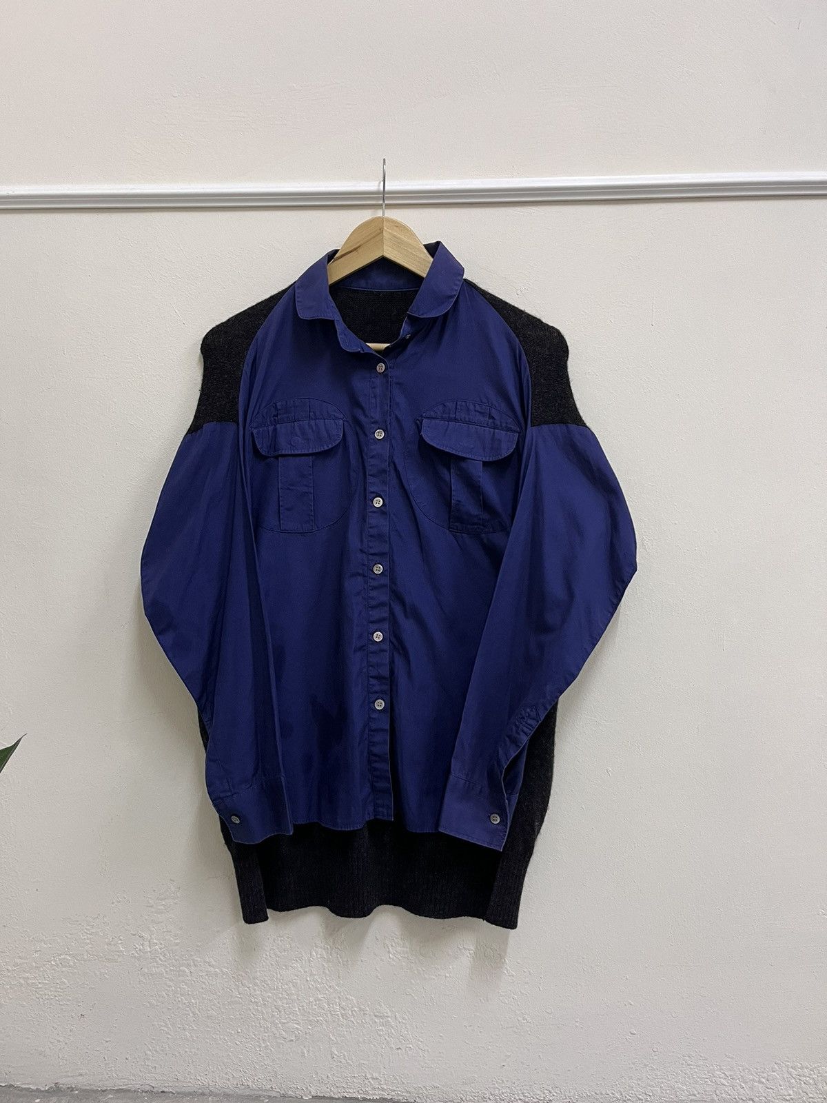Tsumori Chisato Tsumori Chisato double layered shirt cotton x wool Size US XL / EU 56 / 4 - 1 Thumbnail
