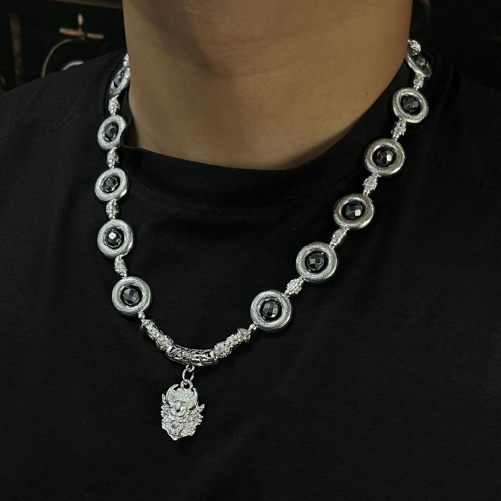 Jewelry Ancient Silver Eye Collarbone Chain | Dark Vintage Street Size ONE SIZE - 2 Thumbnail