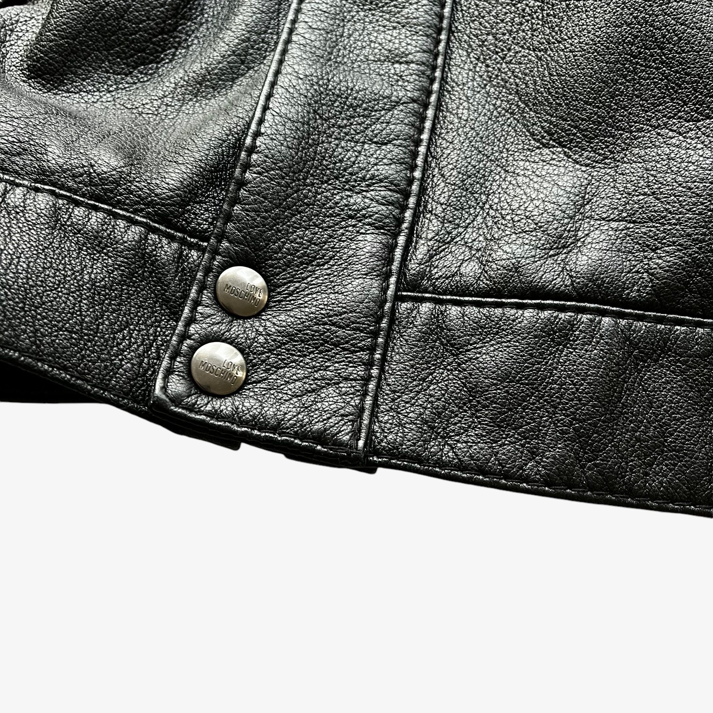 Moschino Vintage Y2K Women's Love Moschino Black Leather Jacket Size M / US 6-8 / IT 42-44 - 8 Thumbnail