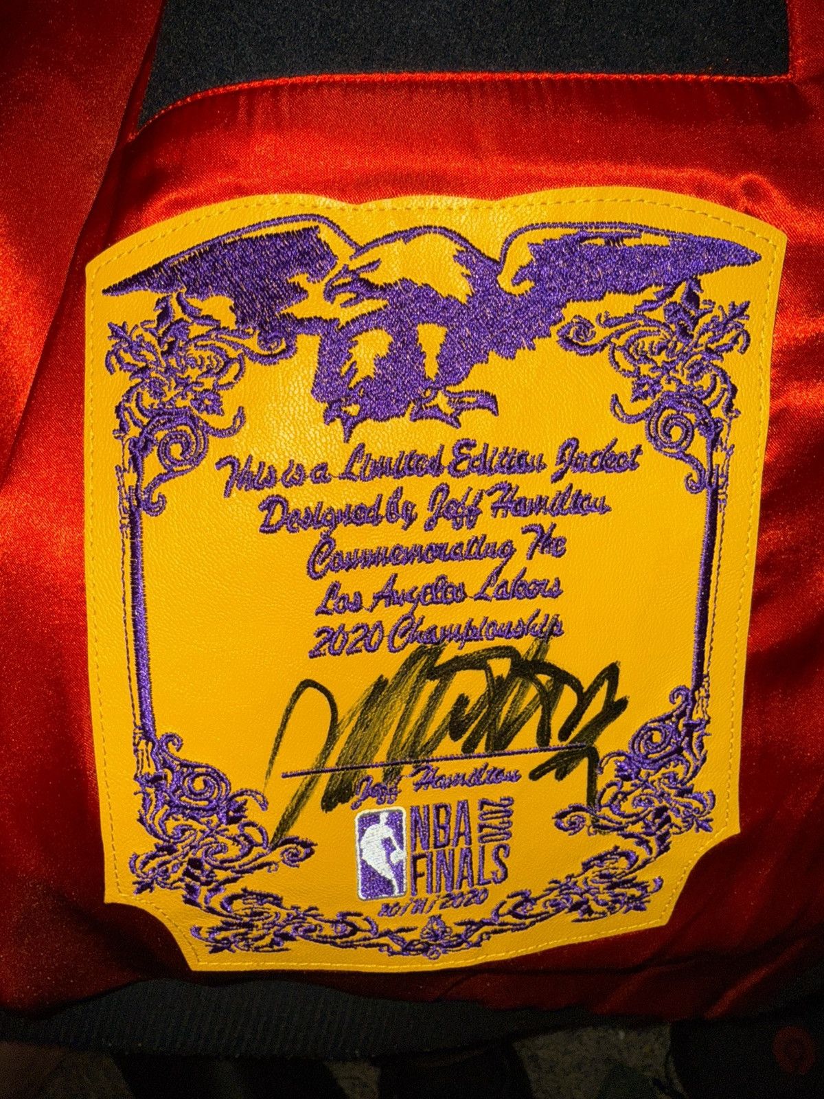 Jeff Hamilton Jeff Hamilton Los Angeles Lakers 2020 Championship Jacket Size US M / EU 48-50 / 2 - 3 Thumbnail