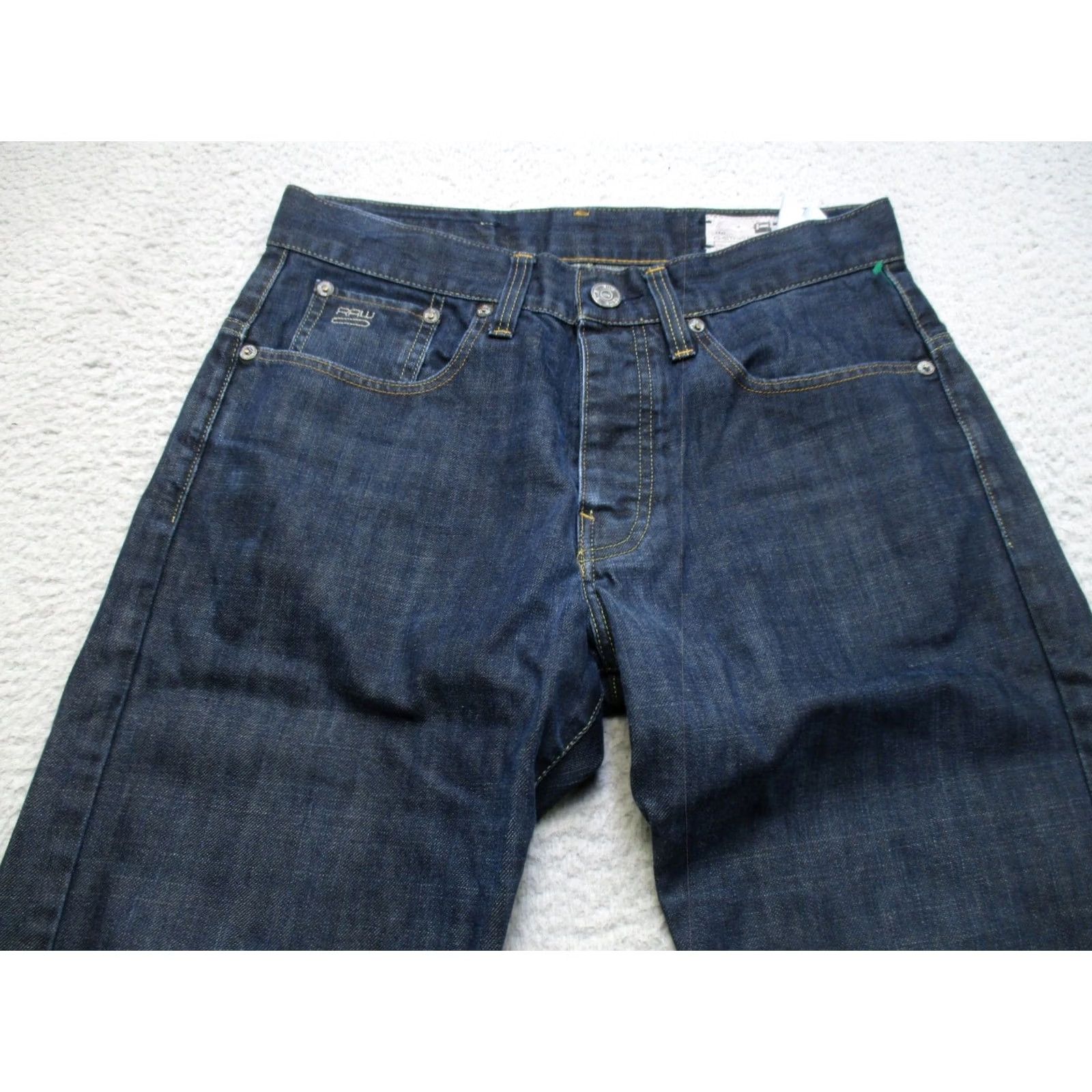 G-Star G Star Jeans Mens 30 Blue 3301 Straight Blue Raw Denim Casual Preppy Size US 30 / EU 46 - 2 Thumbnail