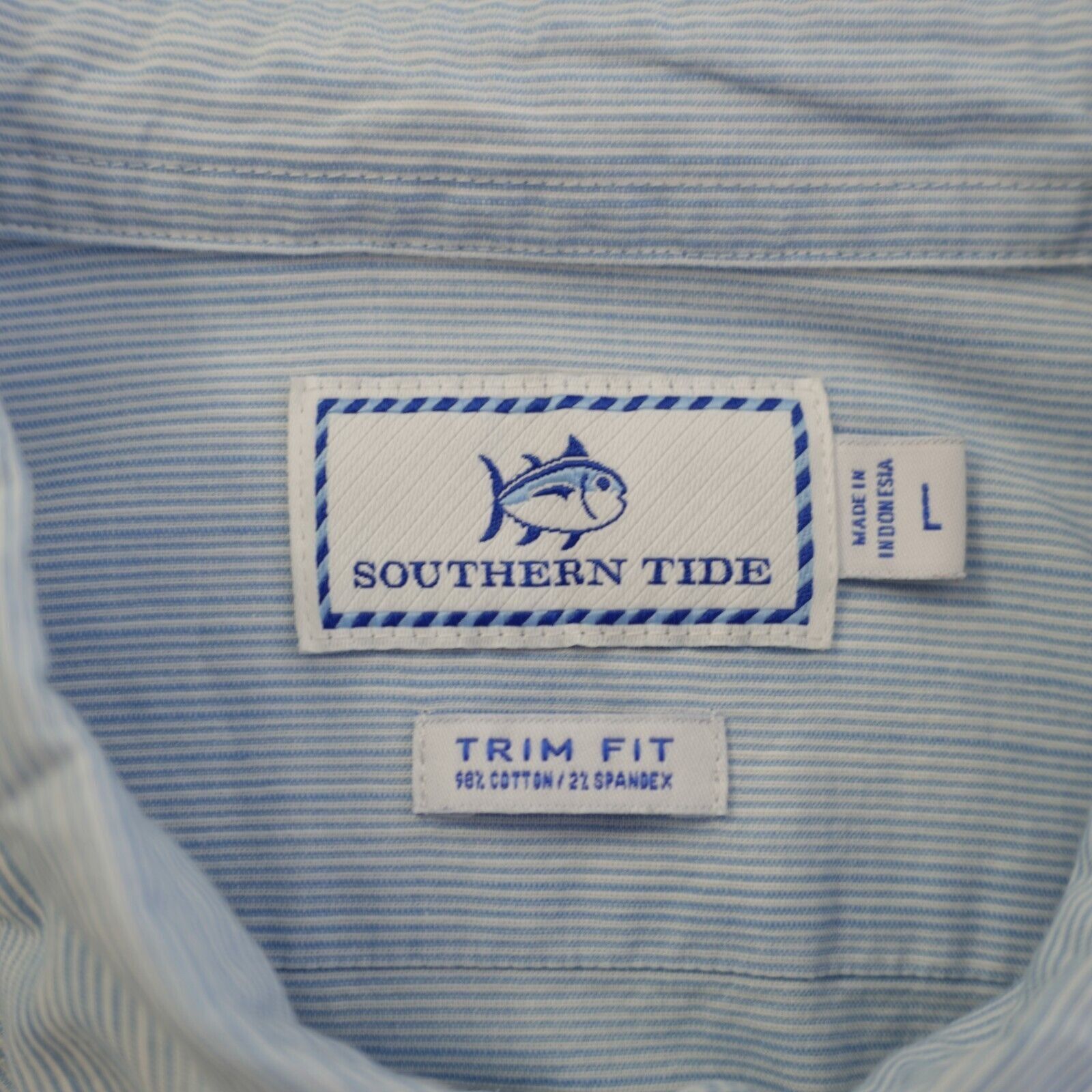 Southern Tide Southern Tide Trim Fit Large Striped Button Down Short Sleev Size US L / EU 52-54 / 3 - 8 Thumbnail
