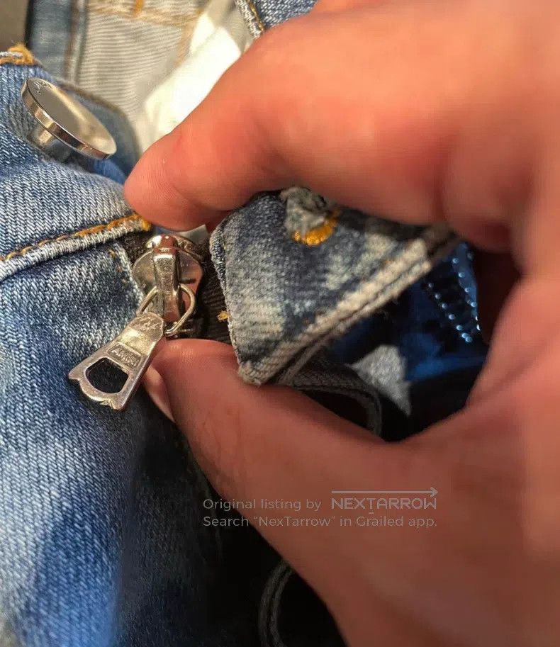 Amiri Amiri Size 31 Velvet Art Patchwork Blue Jeans Size US 31 - 7 Thumbnail