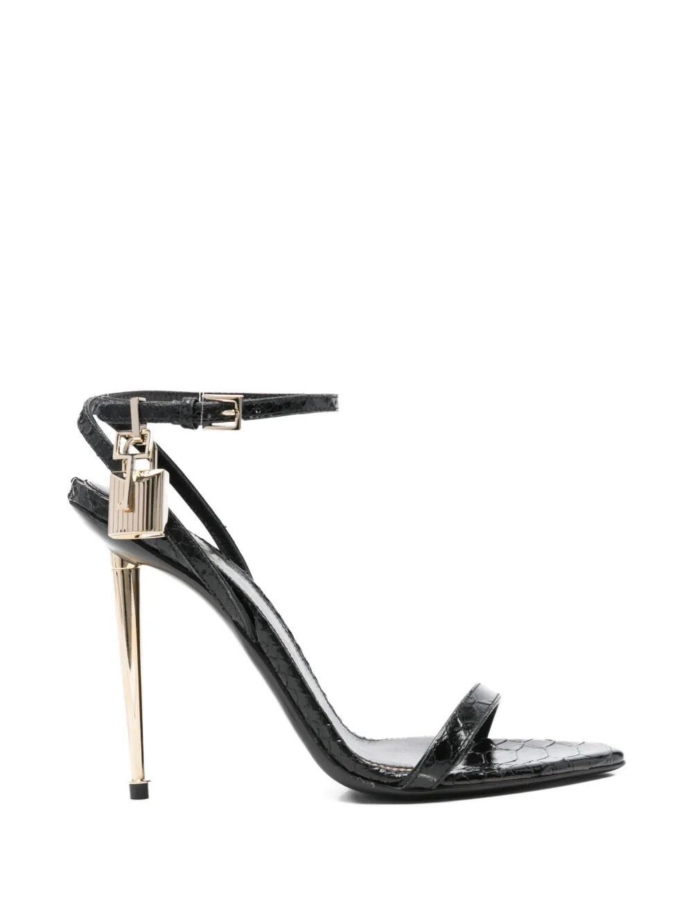 Tom Ford SEMI SHINY PRINTED PYTHON BC POINTY NAKED SANDAL Size US 11 / IT 41 - 1 Thumbnail