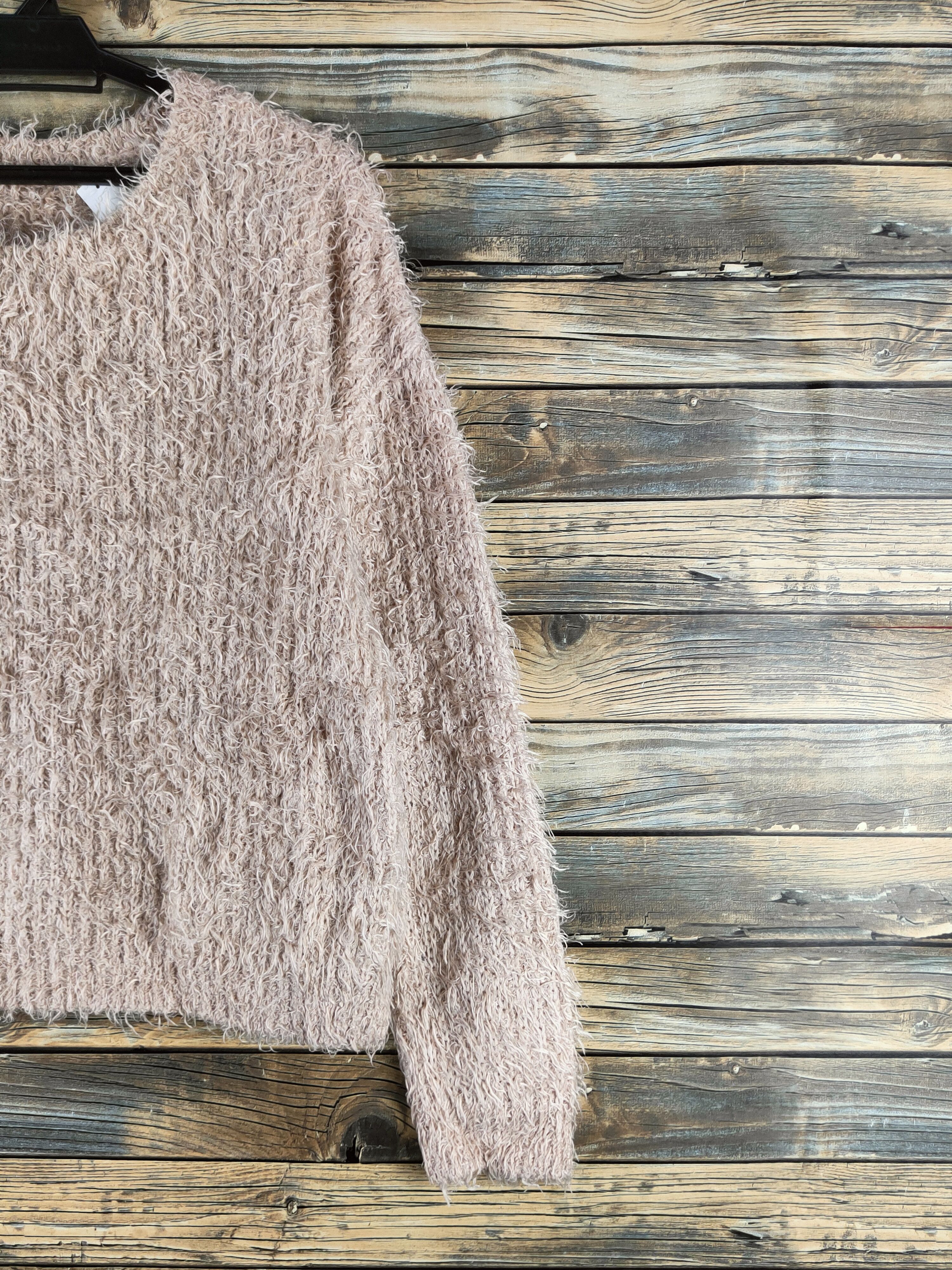 MOUSSY DL Moussy Beige Fur Mohair Knitwear #46-951 Size L / US 10 / IT 46 - 5 Thumbnail