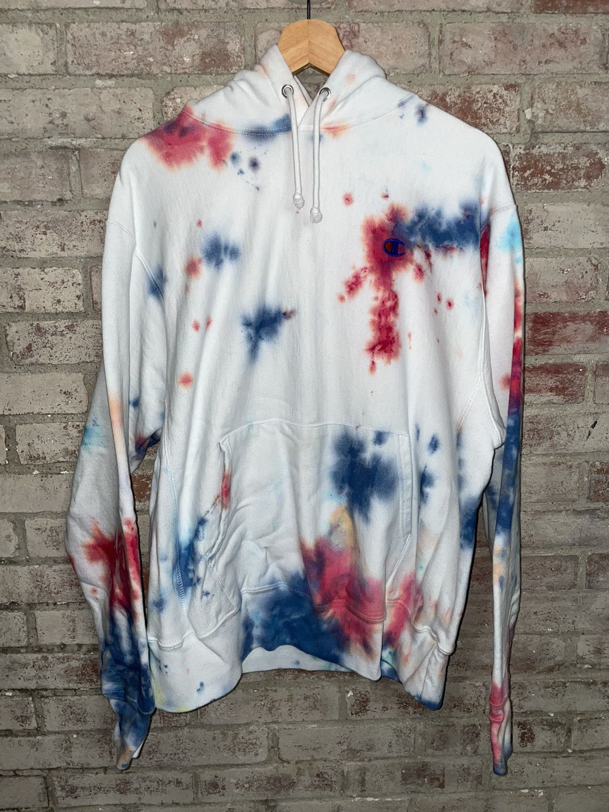Champion Reverse Weave Sweatshirt Adult Large Tie Dye Hoodie