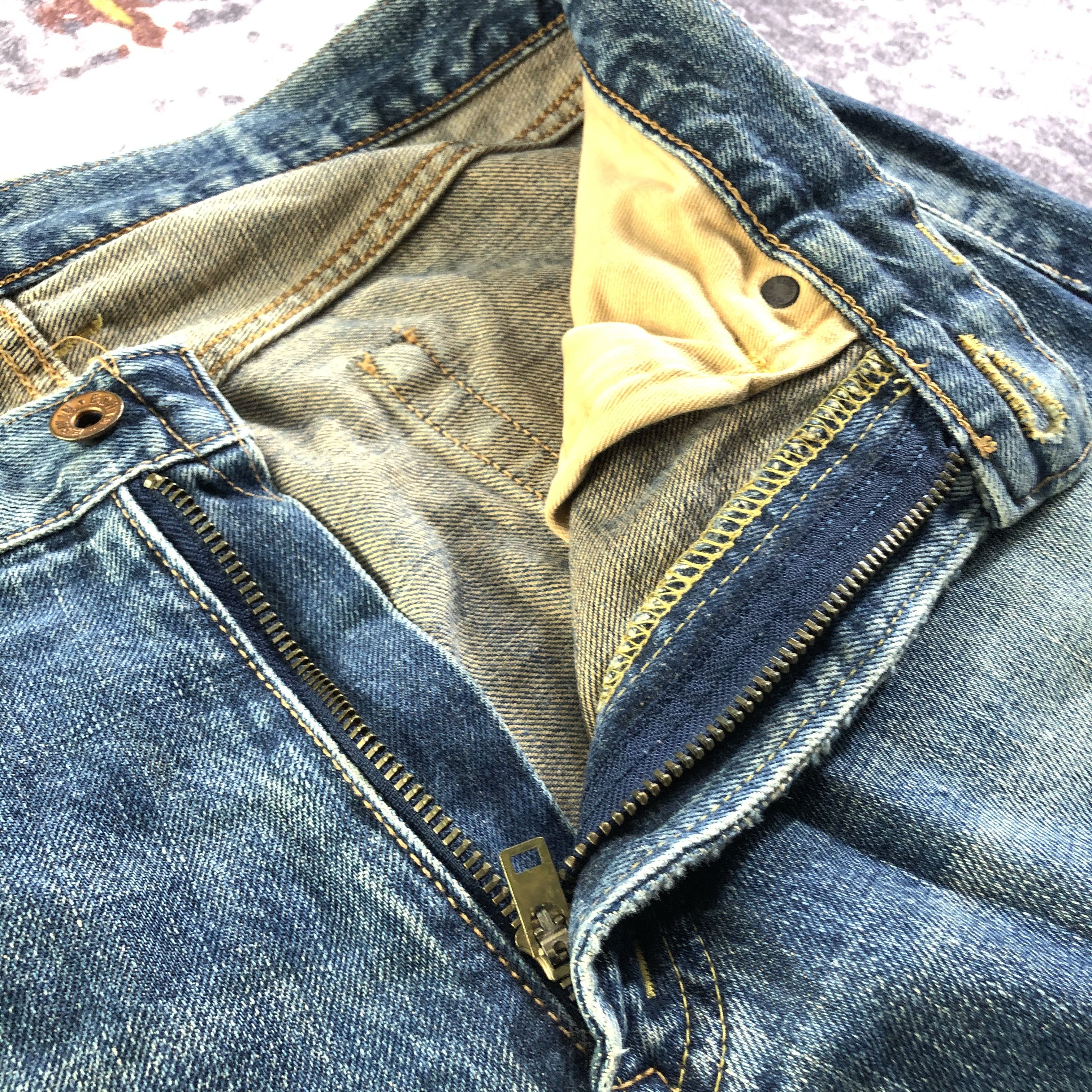 Edwin Vintage Blue Wash Edwin 505 Selvedge Jeans-JM3614 Size US 31 - 8 Thumbnail