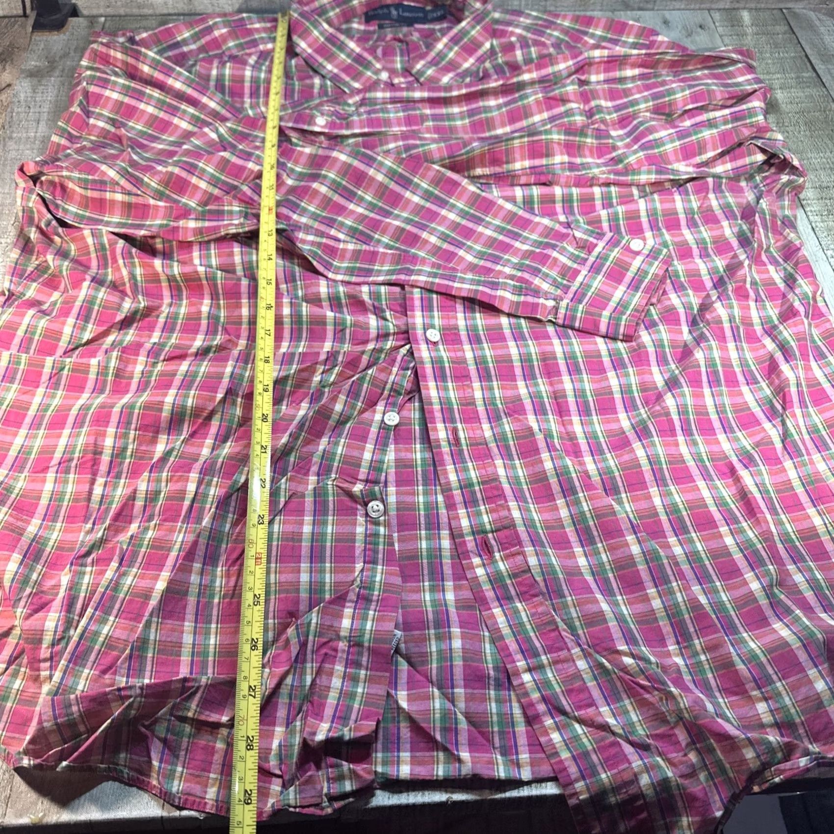 Ralph Lauren Ralph Lauren Button-Down XXL Shirt Pink Plaid Classic Fit Long Sleeve Multicolor Cotton Knit Button-Up Mens Size US XXL / EU 58 / 5 - 6 Thumbnail