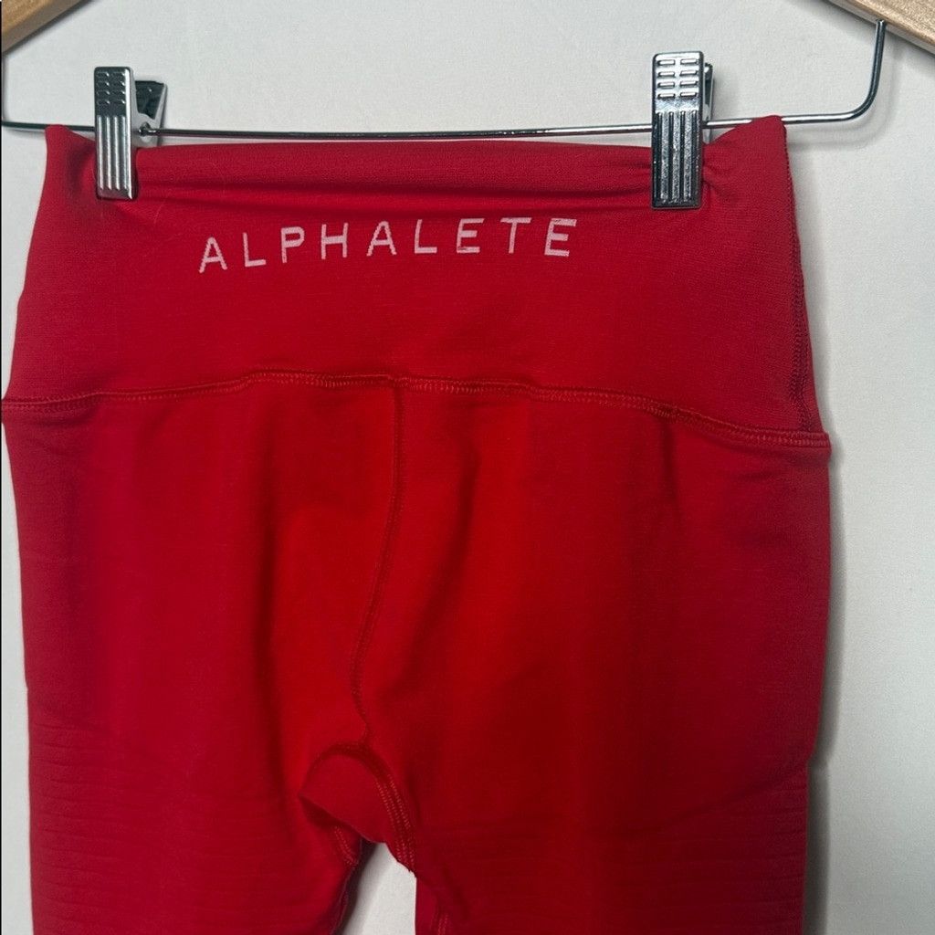 Alphalete Athletics NWOT ALPHALETE OG Revival high rise red workout leggings Sm Size 26" / US 2 / IT 38 - 4 Thumbnail