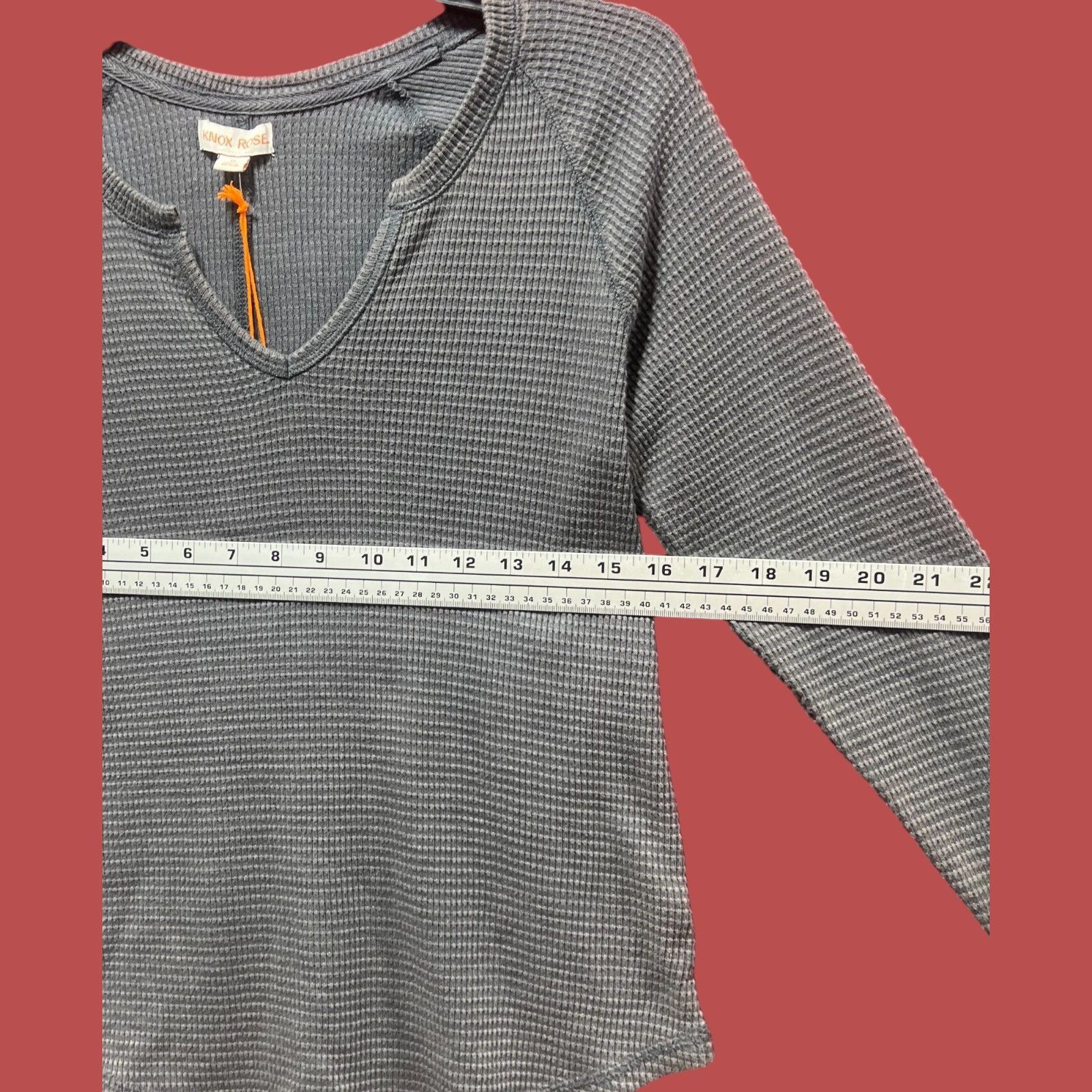 Other Knox Rose - Women's Long Sleeve Notch Neck Thermal Top - Dar Size M / US 6-8 / IT 42-44 - 5 Thumbnail
