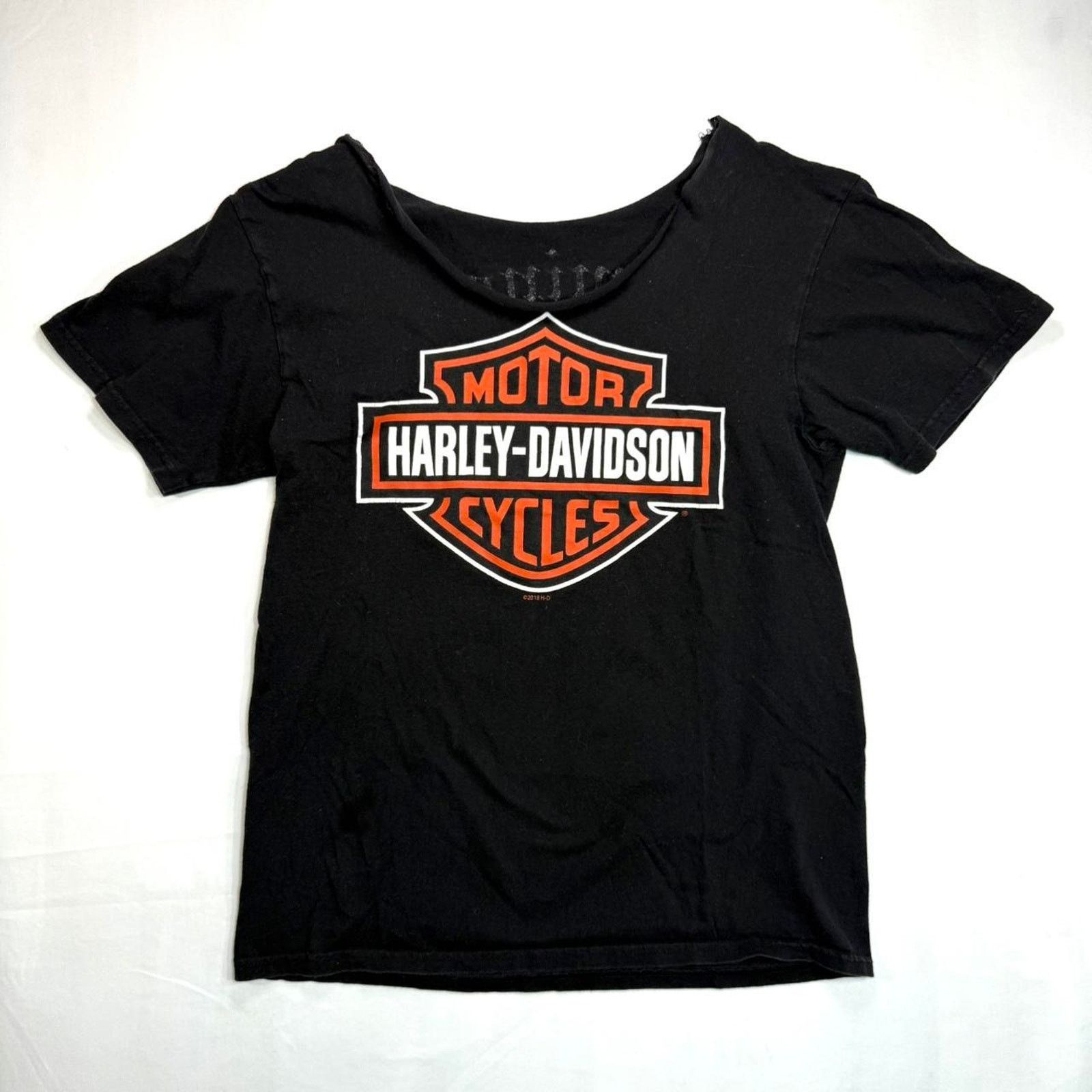 Harley Davidson Harley Davidson Black and Orange biker tee Size S / US 4 / IT 40 - 1 Thumbnail