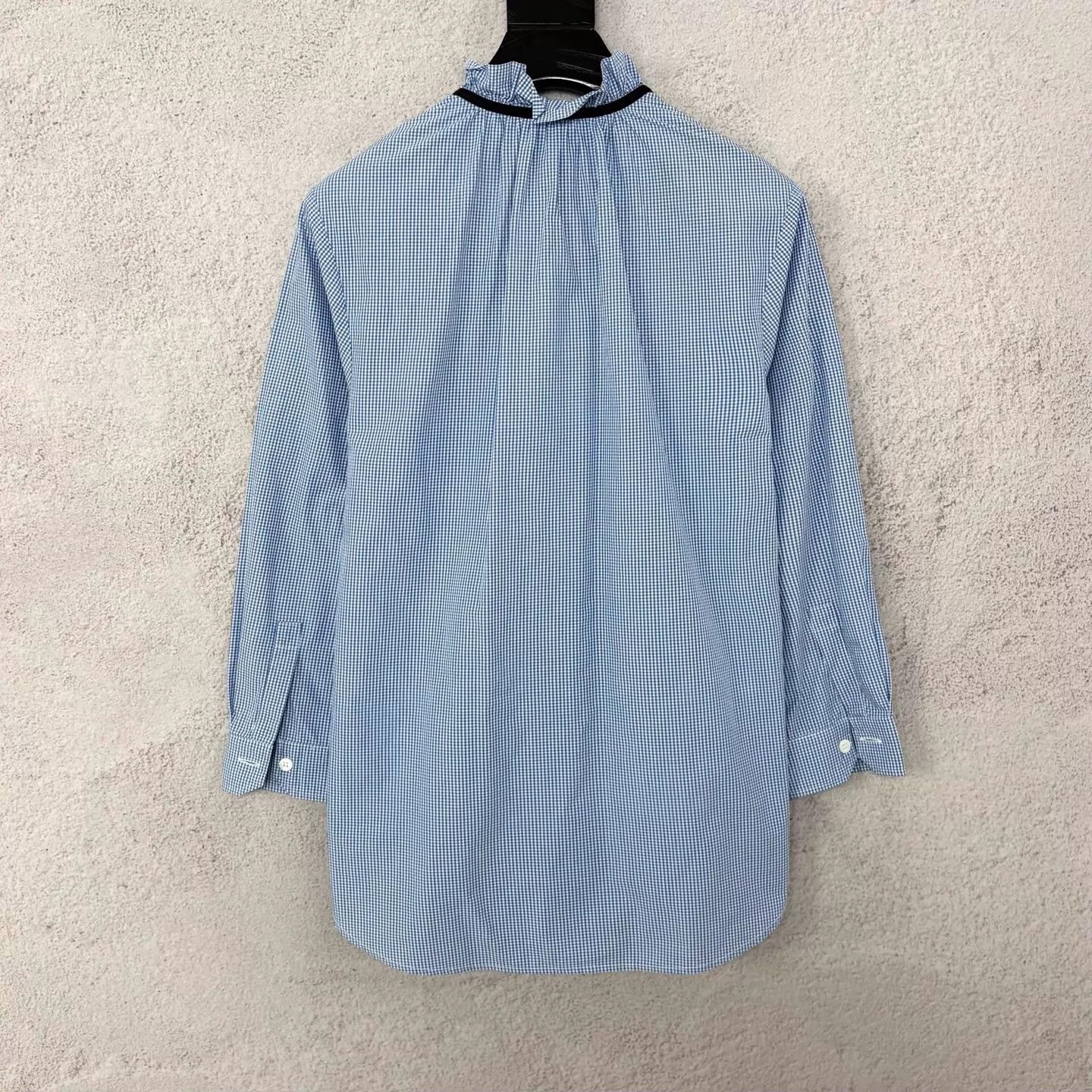 Miu Miu MIU MIU Women's Black Logo Bow Long Sleeve Shirt Size XS / US 0-2 / IT 36-38 - 2 Thumbnail