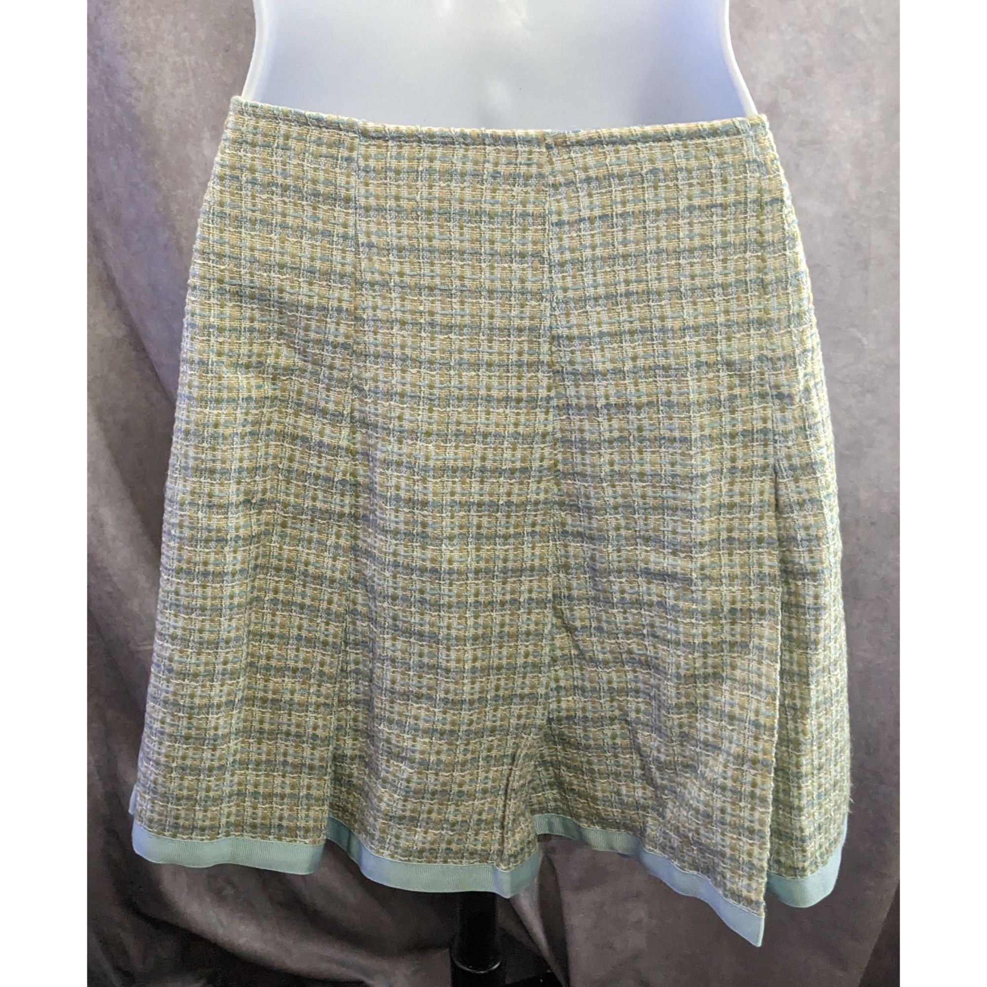 Lord & Taylor Preppy Identity By Lord & Taylor Womens Tweed Skirt Yellow & Size 34" / US 12 / IT 48 - 4 Thumbnail