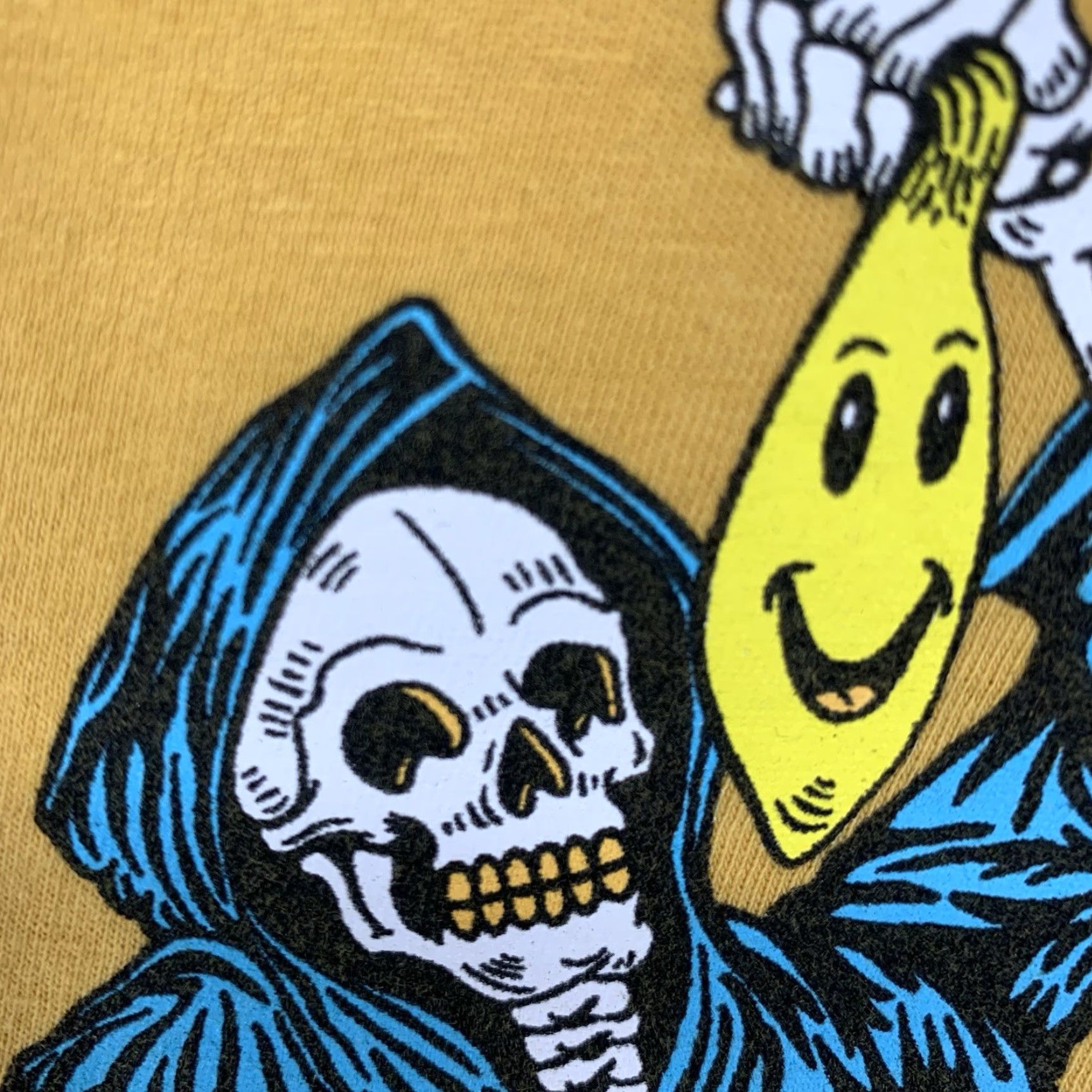 VIBE VINTAGE Dikotomy Women’s T-Shirt Large Casual Short Sleeve Crew Neck 100% Cotton Graphic Skull Mustard Yellow Humor Size L / US 10 / IT 46 - 6 Thumbnail