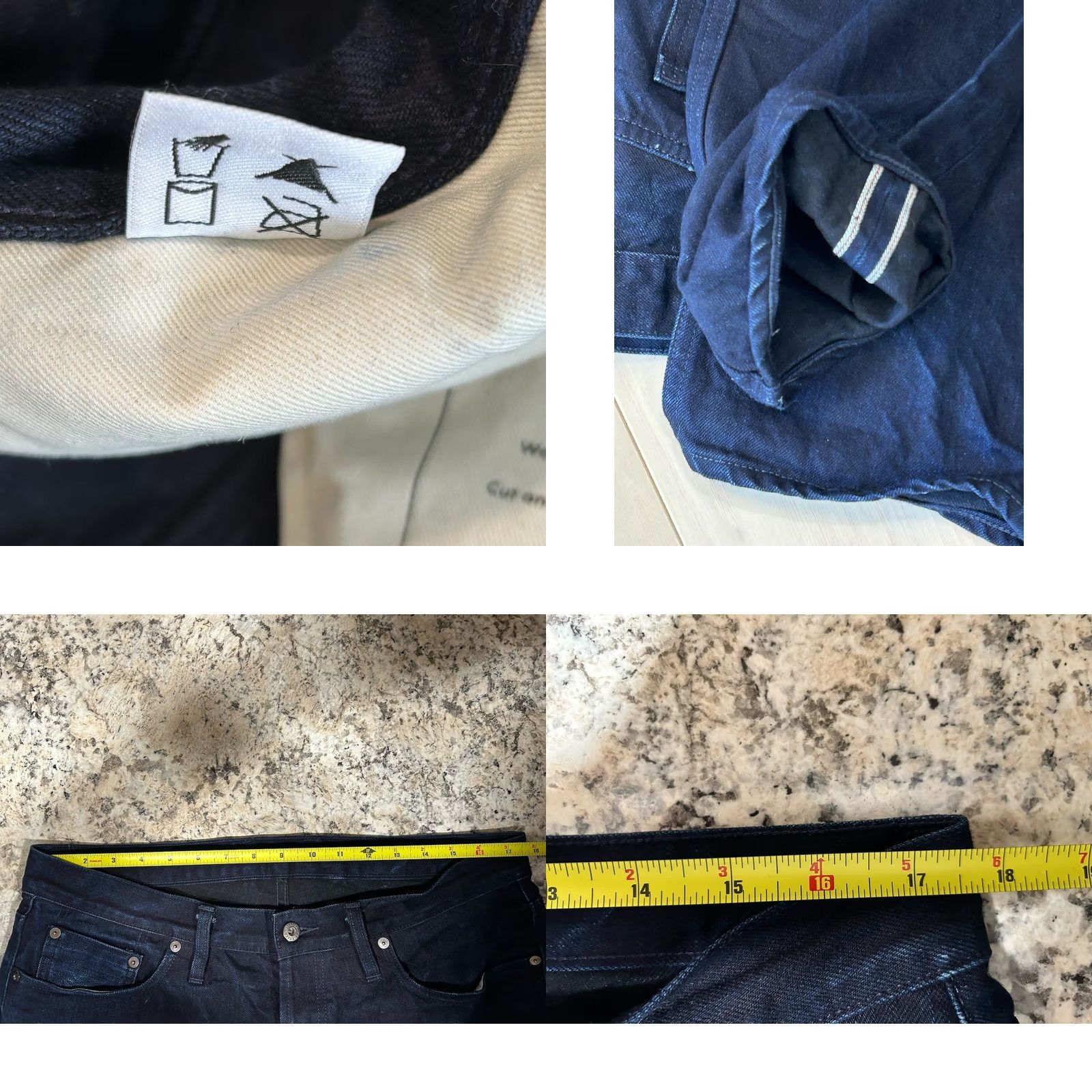 3sixteen VINTAGE 3sixteen CT-120x Classic Tapered Shadow Selvedge Denim Jeans Men’s 35x31 Blue Indigo 5-Pocket Logo Mens Size US 35 - 8 Thumbnail