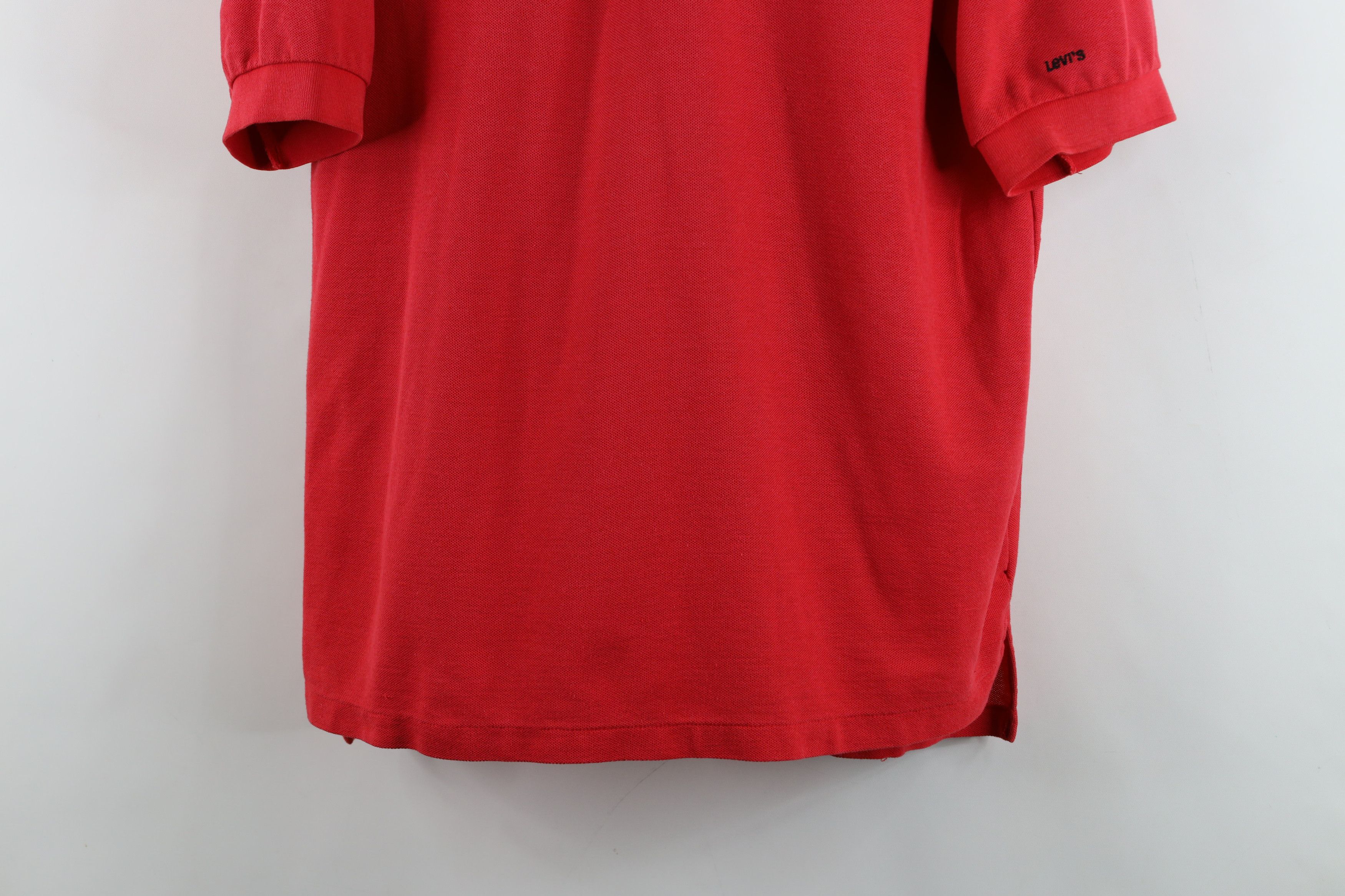 Levi's Vintage 80s Levis Spell Out Short Sleeve Golf Polo Shirt Red Size US L / EU 52-54 / 3 - 3 Thumbnail